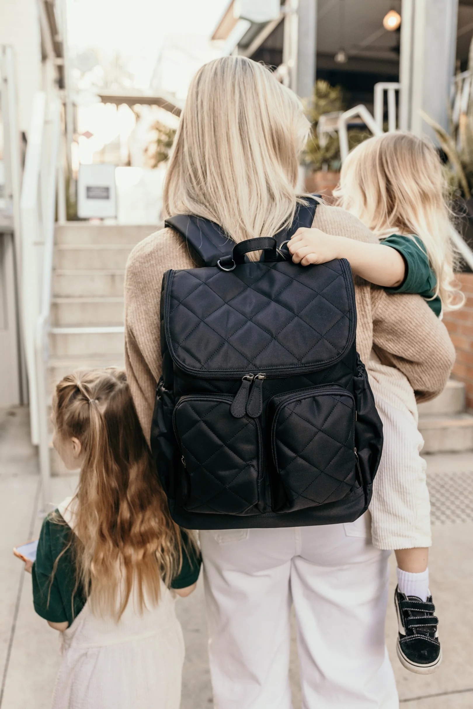 Signature Nappy Backpack - Black Diamond Quilt - Image 2
