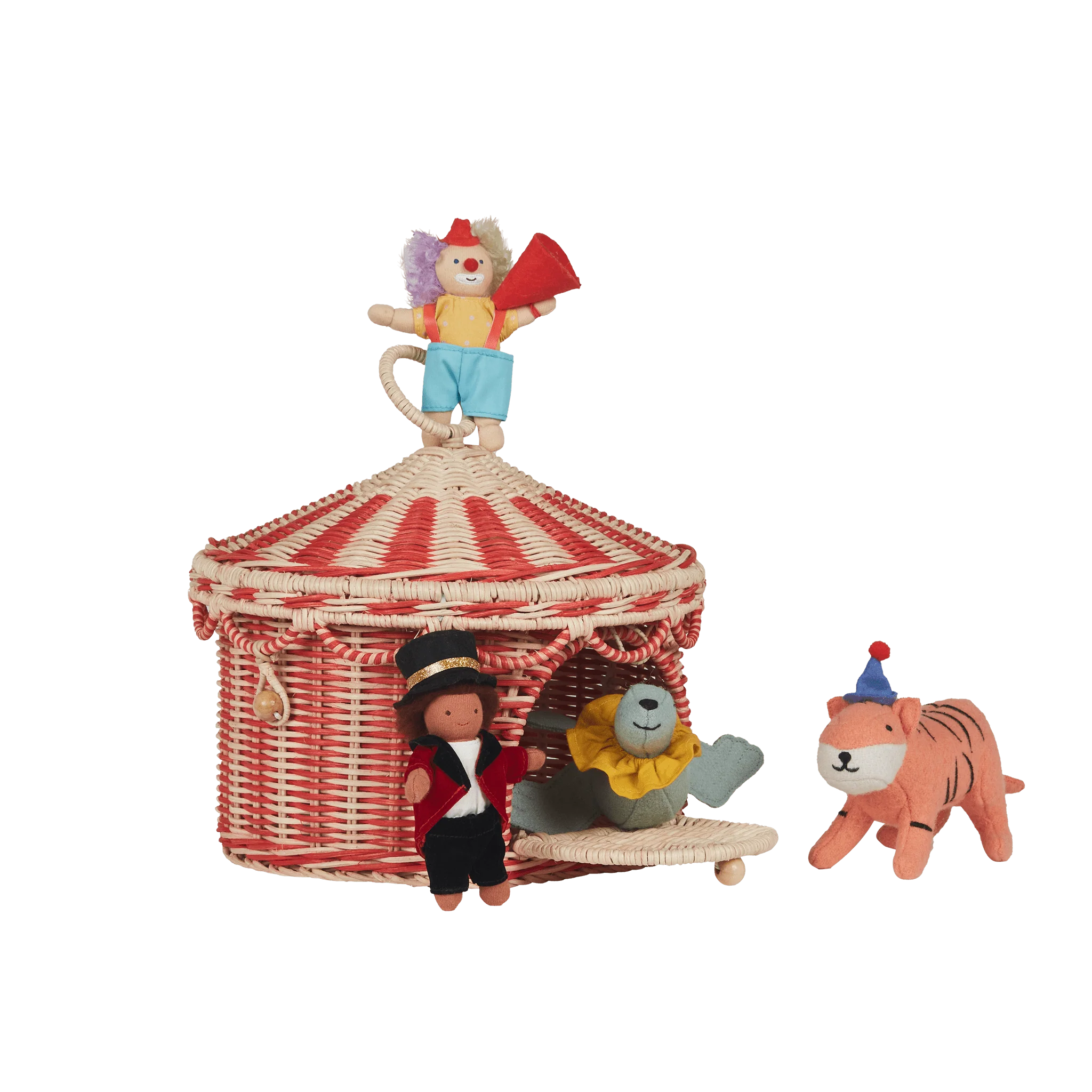 Circus Tent Basket - Red/Straw - Image 6