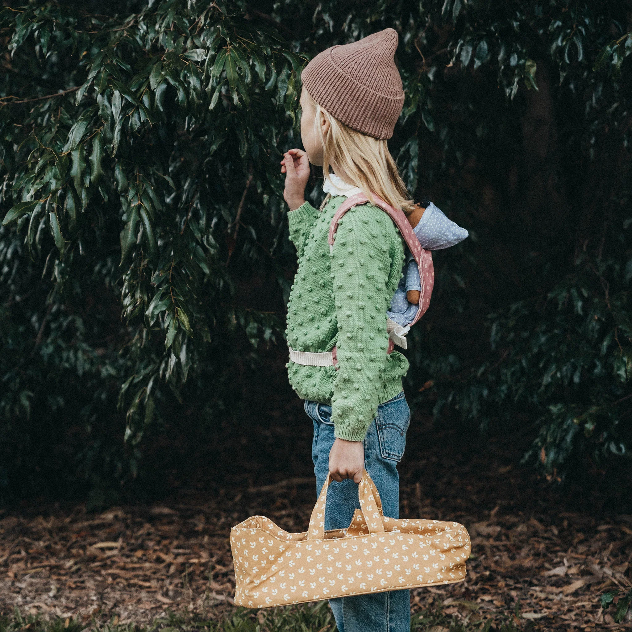 Dinkum Doll Carry Cot - Leaf - Image 2