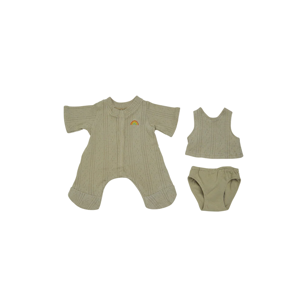 Dinkum Dolls Pointelle Pj Set - Sage