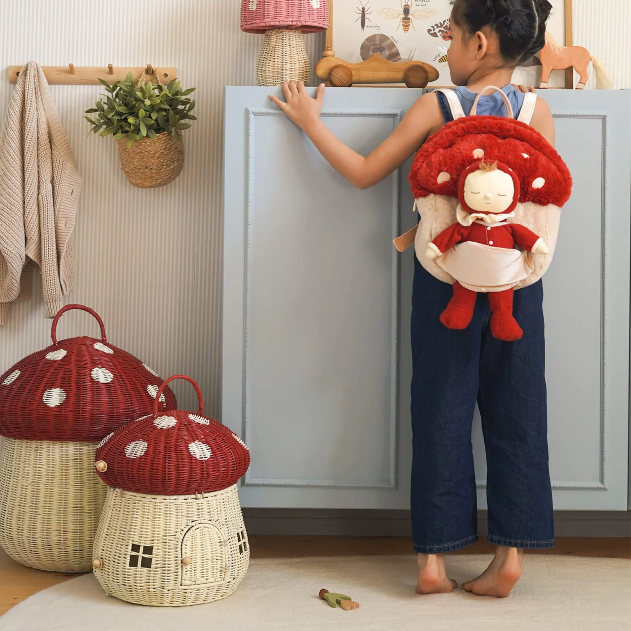 Hopalong Mushroom Backpack - Red - Image 2