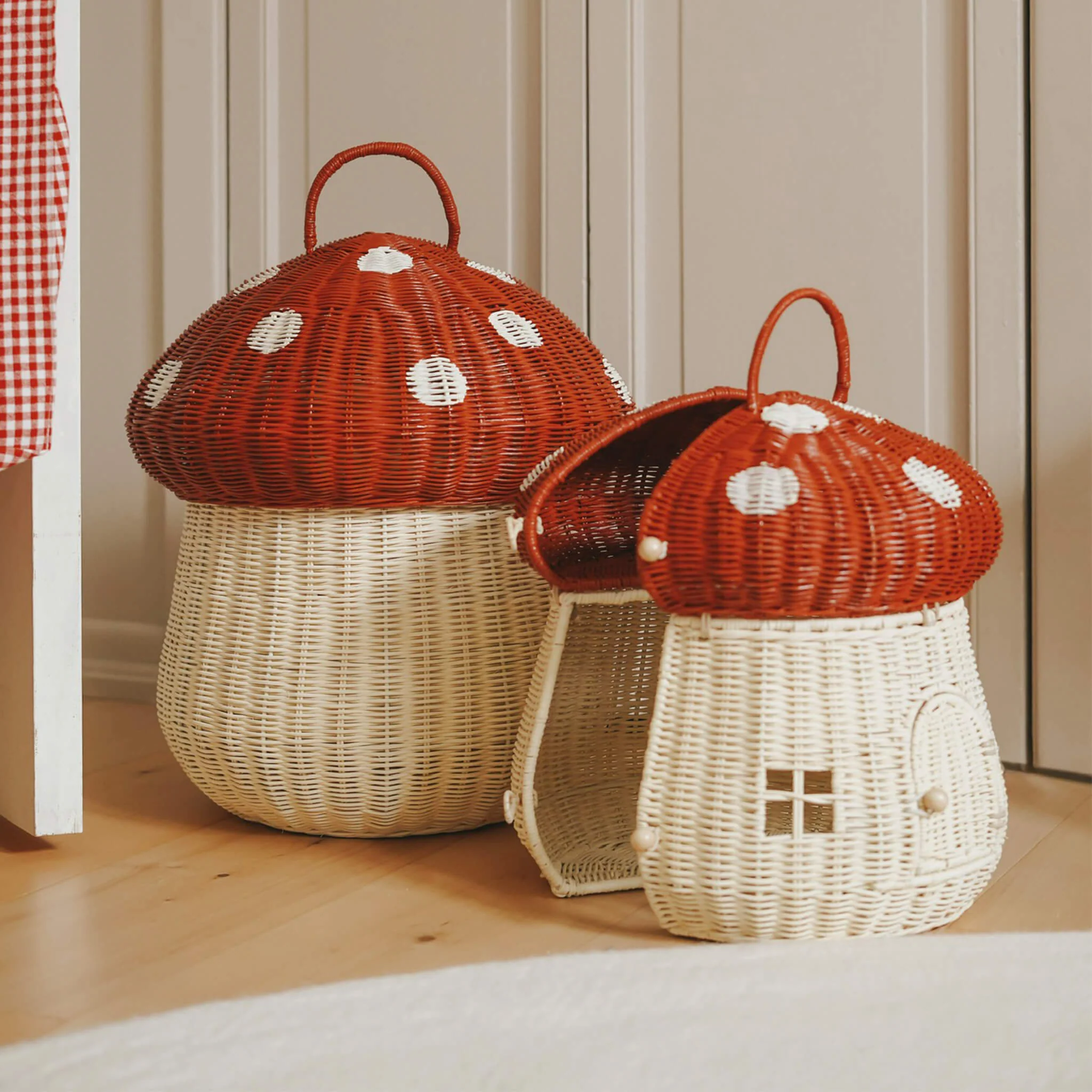 Mushroom Storage Basket - Red - Image 2