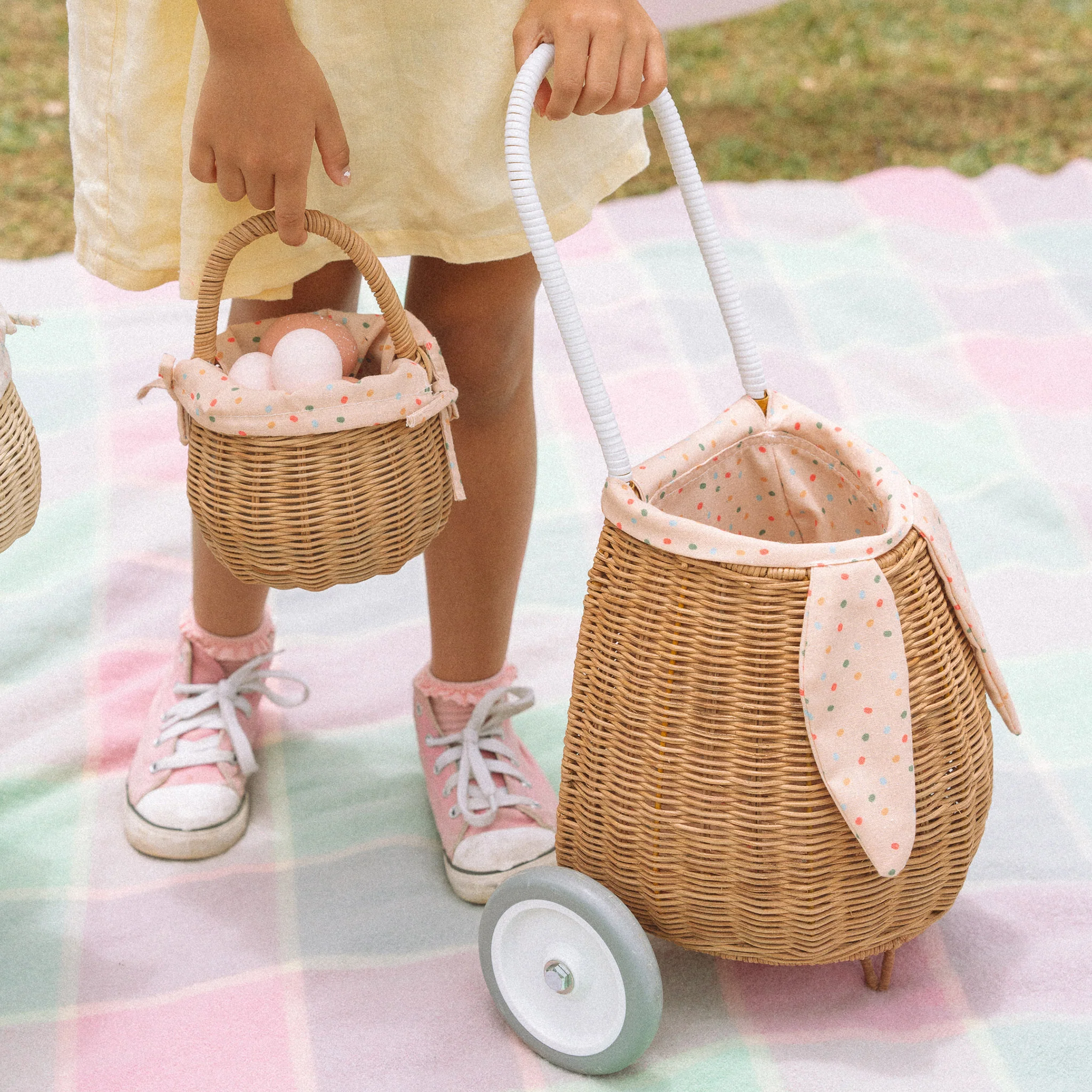 Rattan Berry Basket with Lining - Gumdrop - Image 7