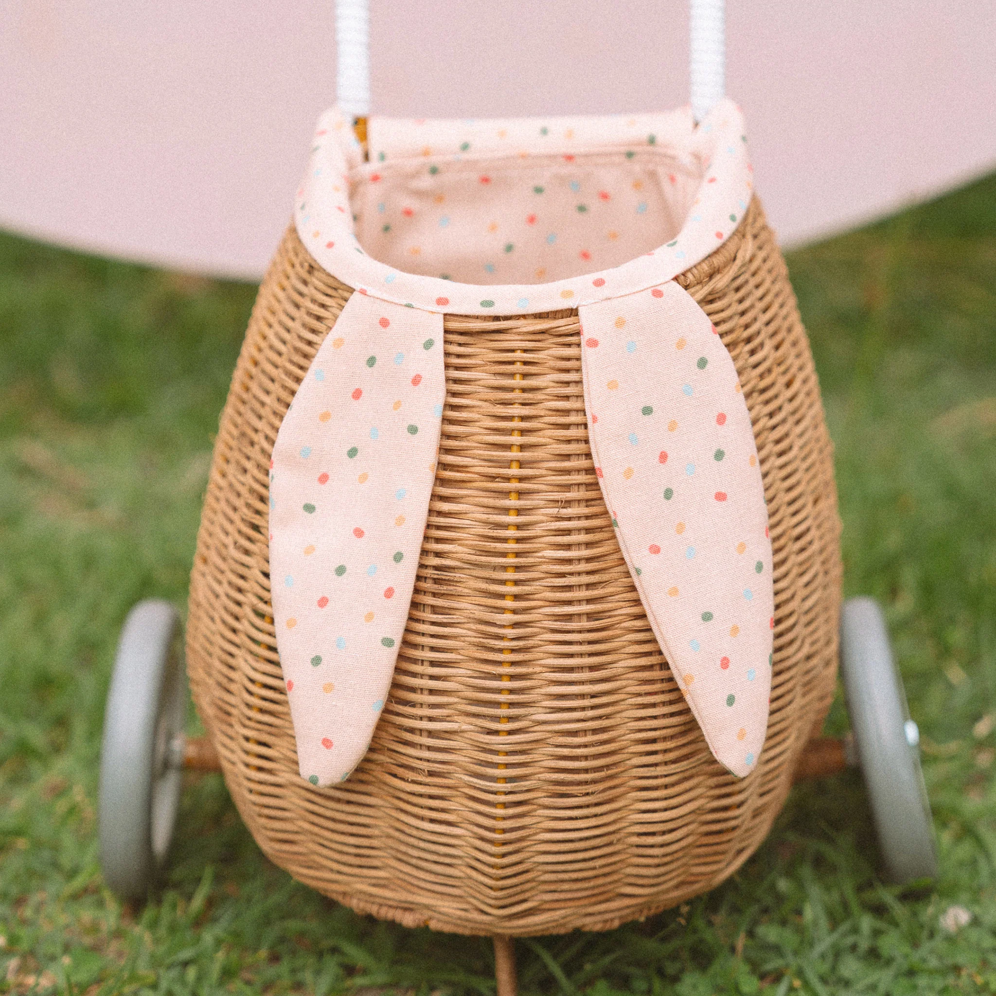 Rattan Bunny Luggy with Lining - Gumdrop - Image 6