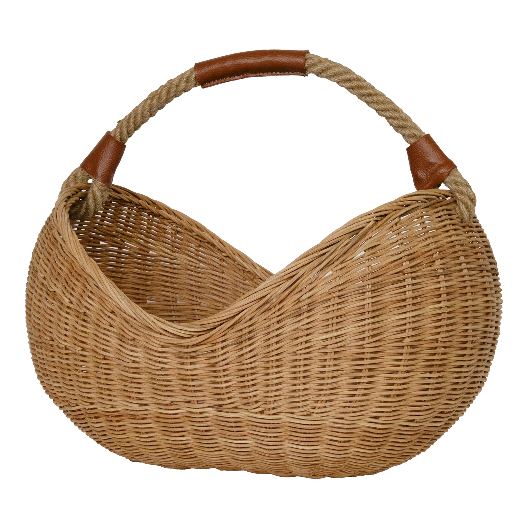 Rattan Half Moon Basket