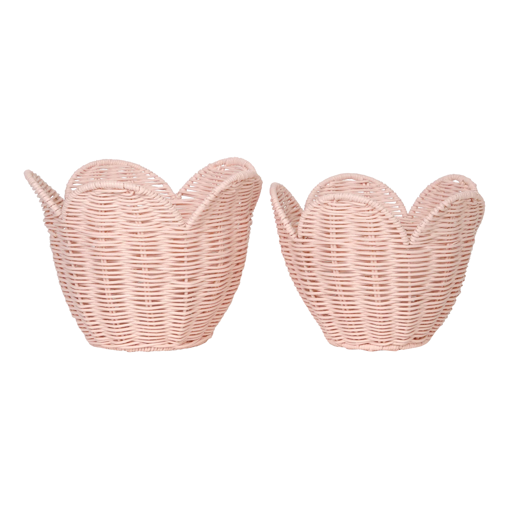Rattan Lily Basket Set - Rose