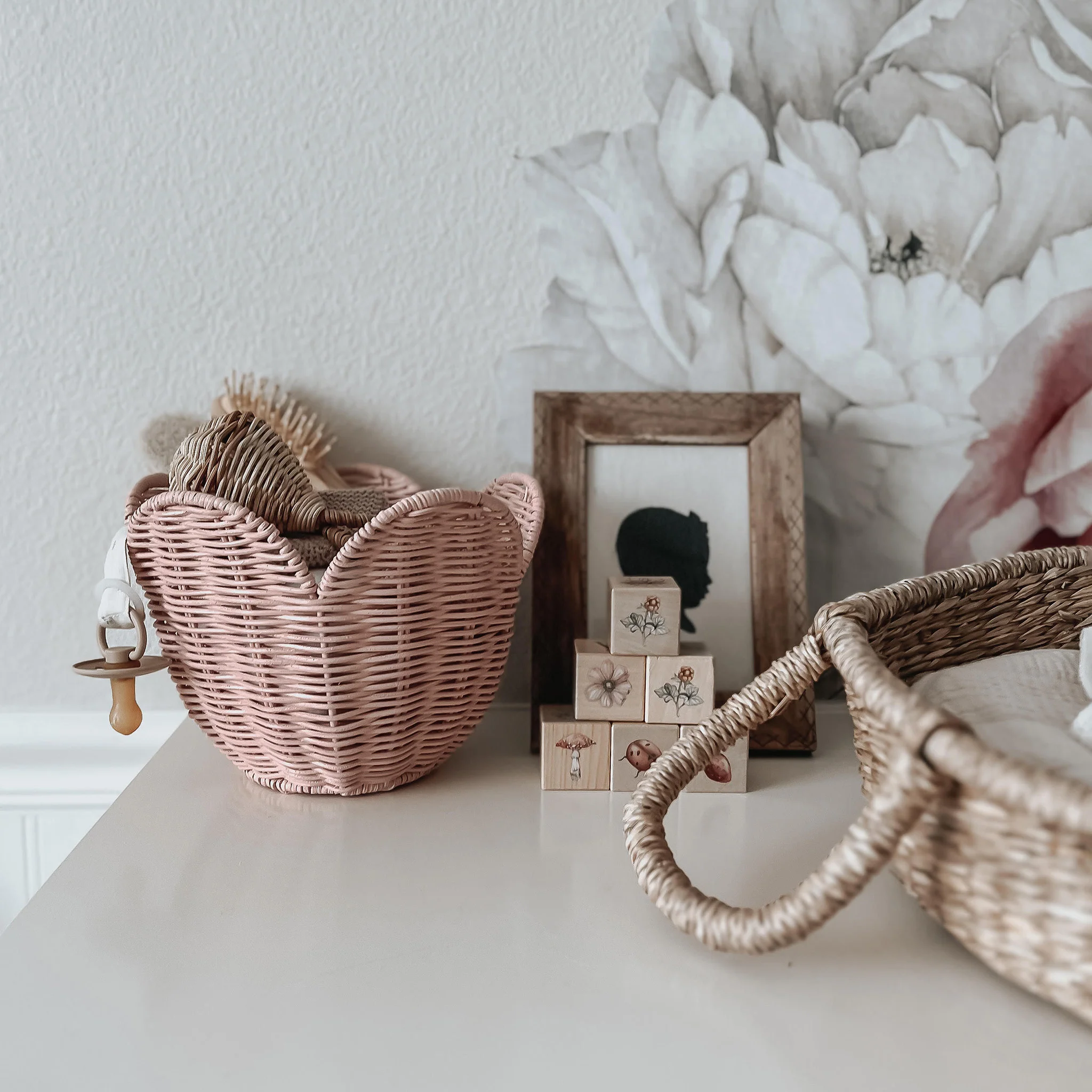 Rattan Lily Basket Set - Rose - Image 6