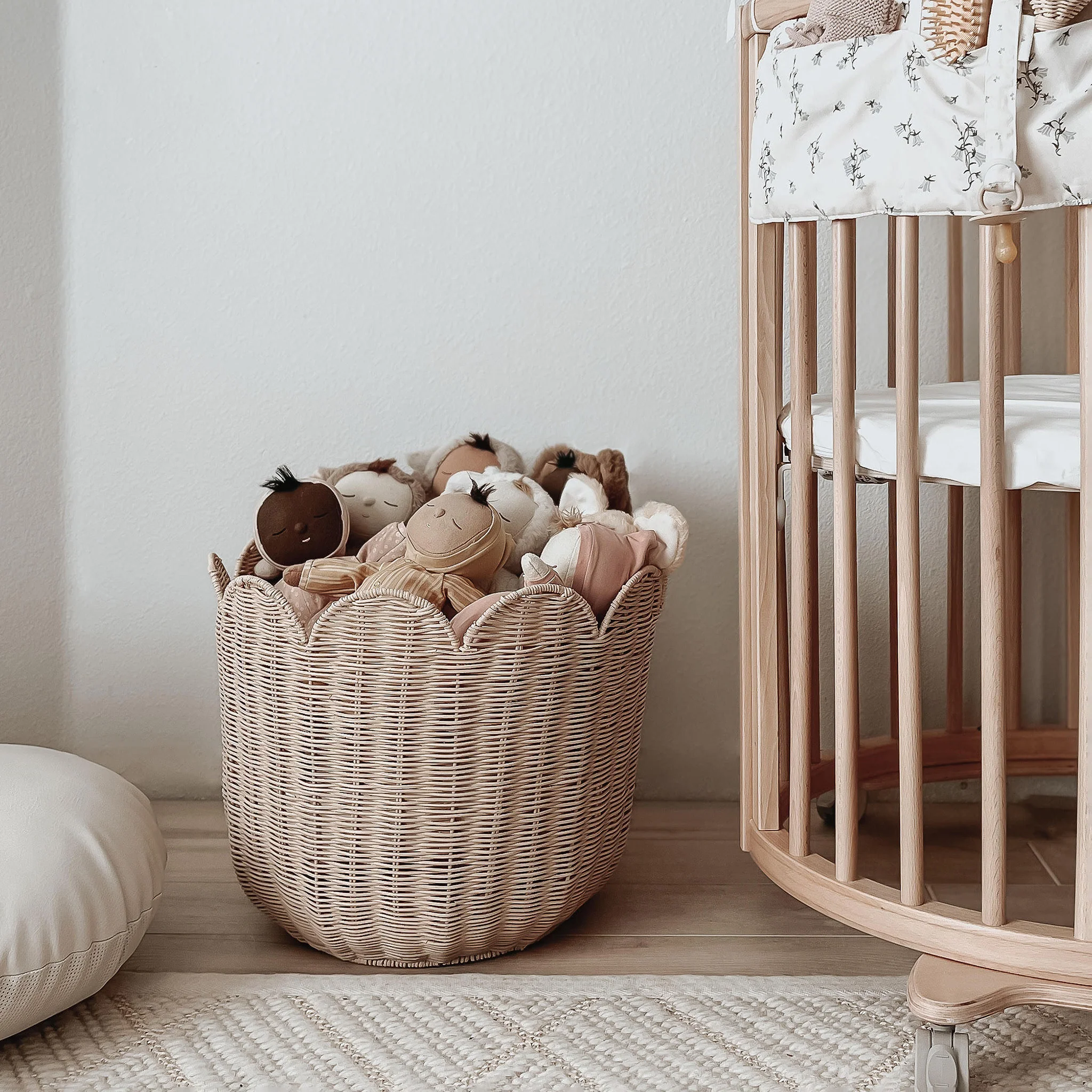 Rattan Tulip Basket - Nude - Image 2