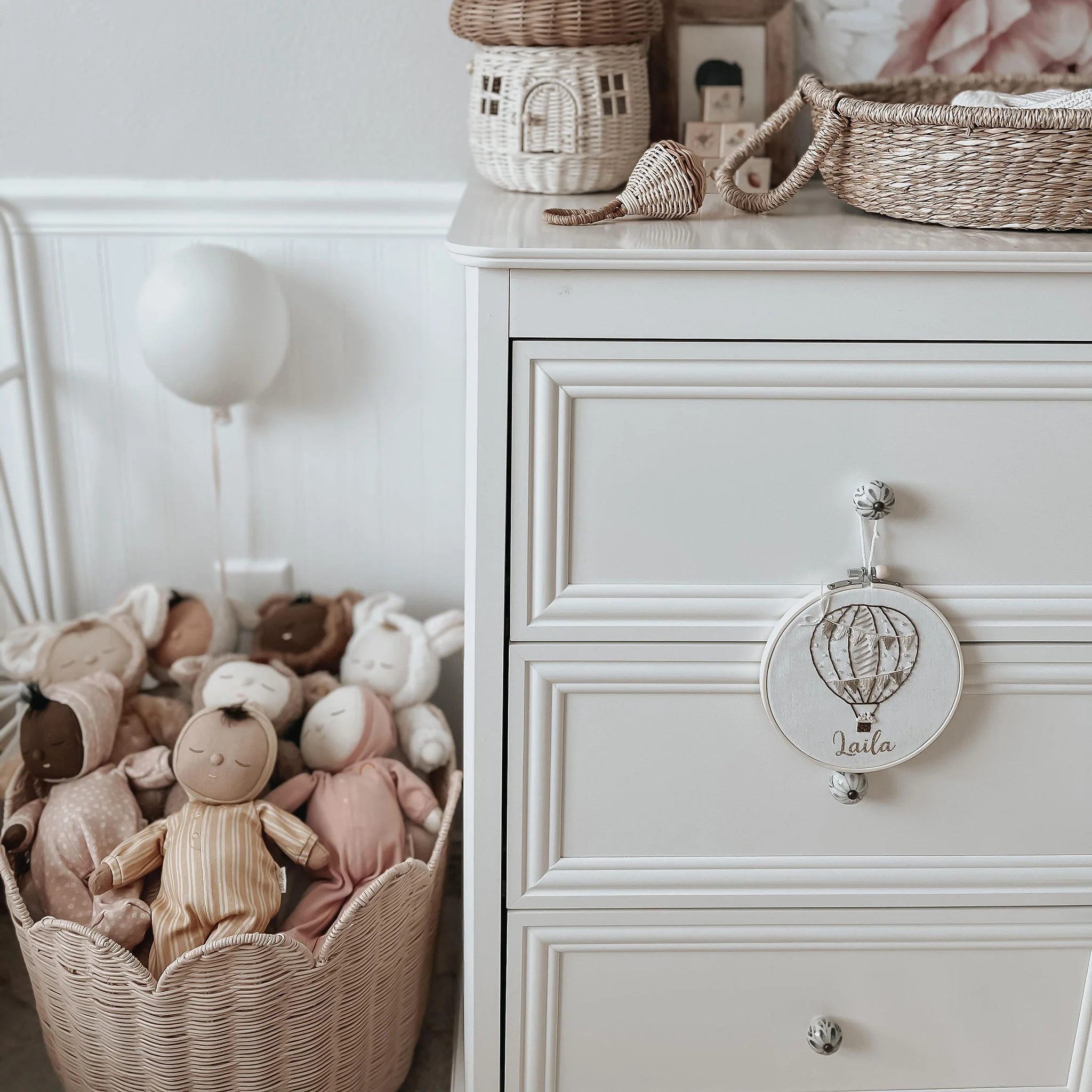 Rattan Tulip Basket - Nude - Image 3