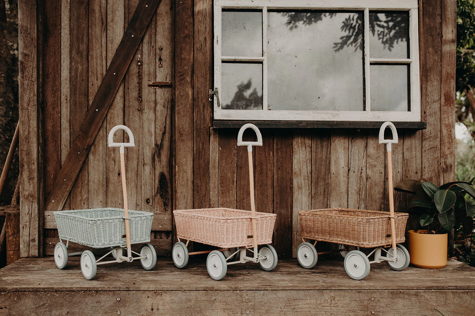 Rattan Wonder Wagon - Vintage Blue - Image 6