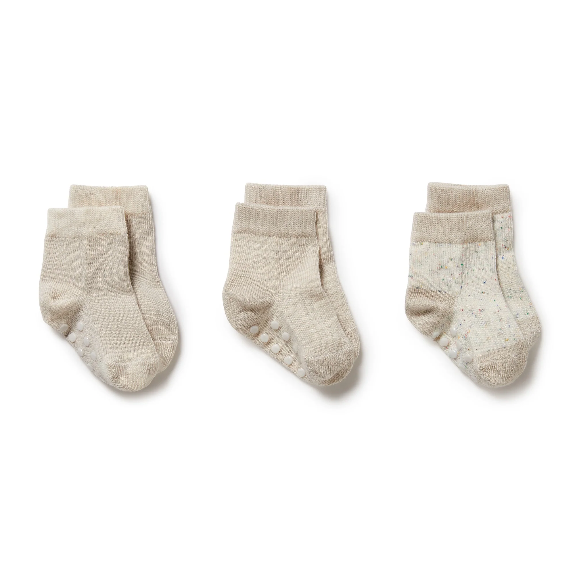 Organic 3 Pack Baby Socks Clay