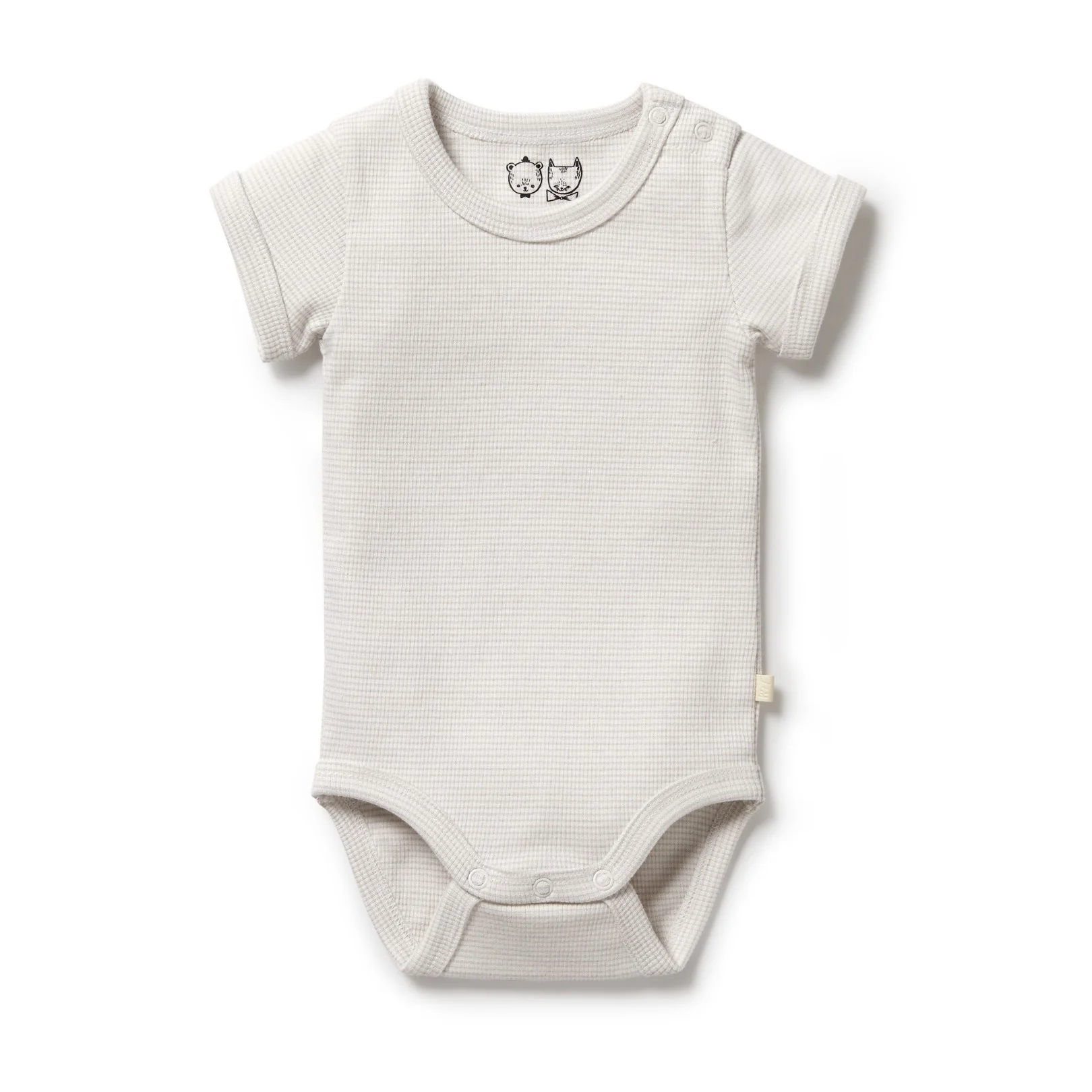 Organic Stripe Rib Bodysuit Clay