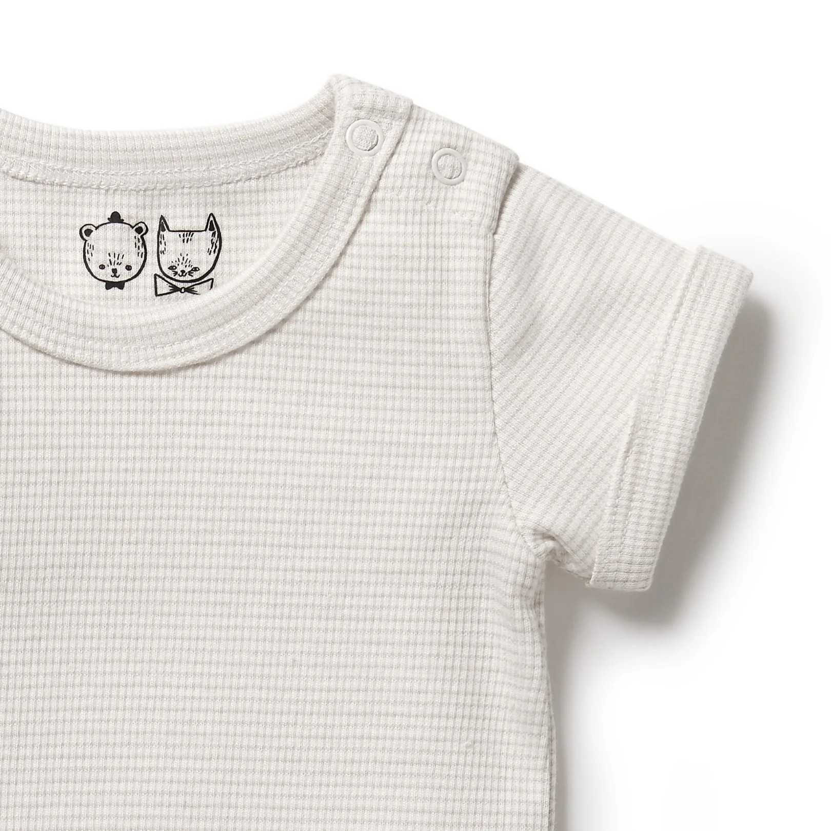 Organic Stripe Rib Bodysuit Clay - Image 2