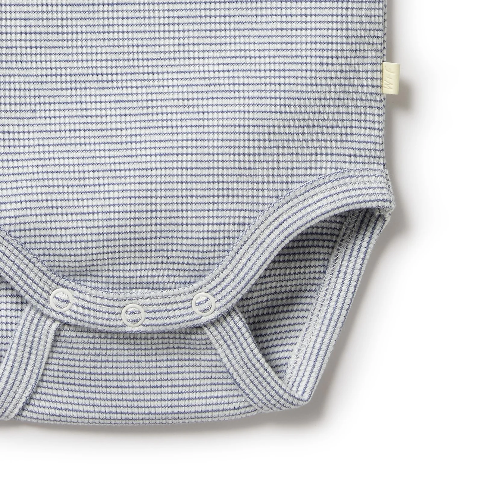Organic Stripe Rib Bodysuit Rain Drop - Image 3