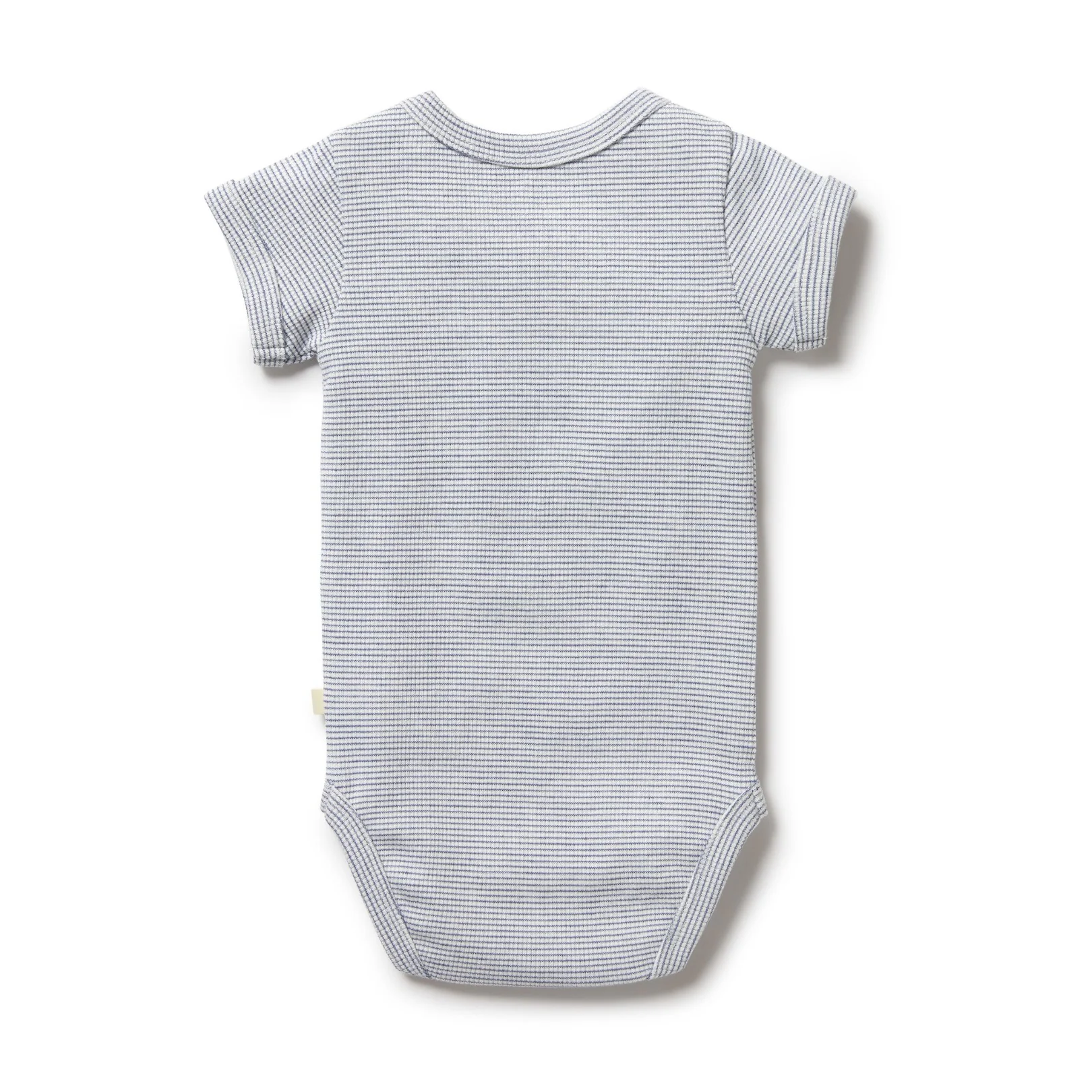 Organic Stripe Rib Bodysuit Rain Drop - Image 4