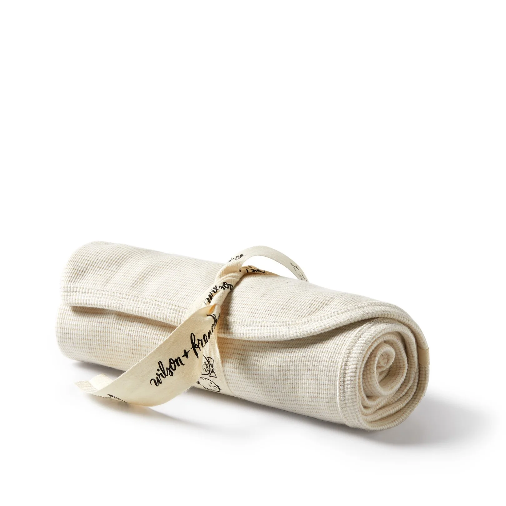 Organic Stripe Rib Bunny Rug Oatmeal