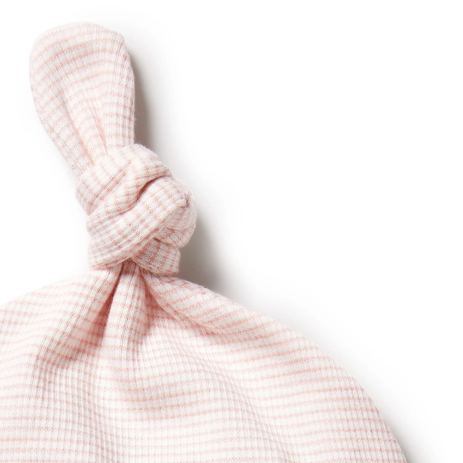 Organic Stripe Rib Knot Hat Cantaloupe - Image 2