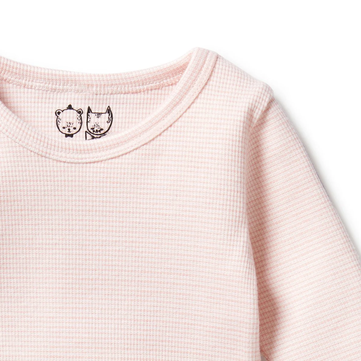 Organic Stripe Rib Long Sleeved Top Cantaloupe - Image 2