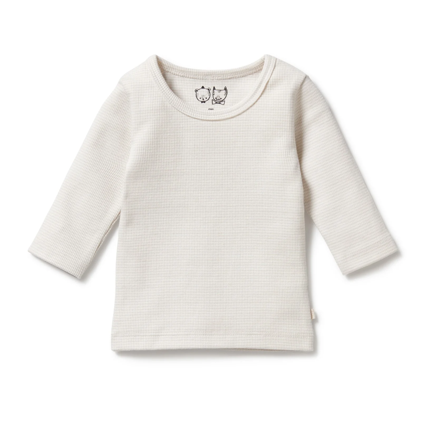 Organic Stripe Rib Long Sleeved Top Clay