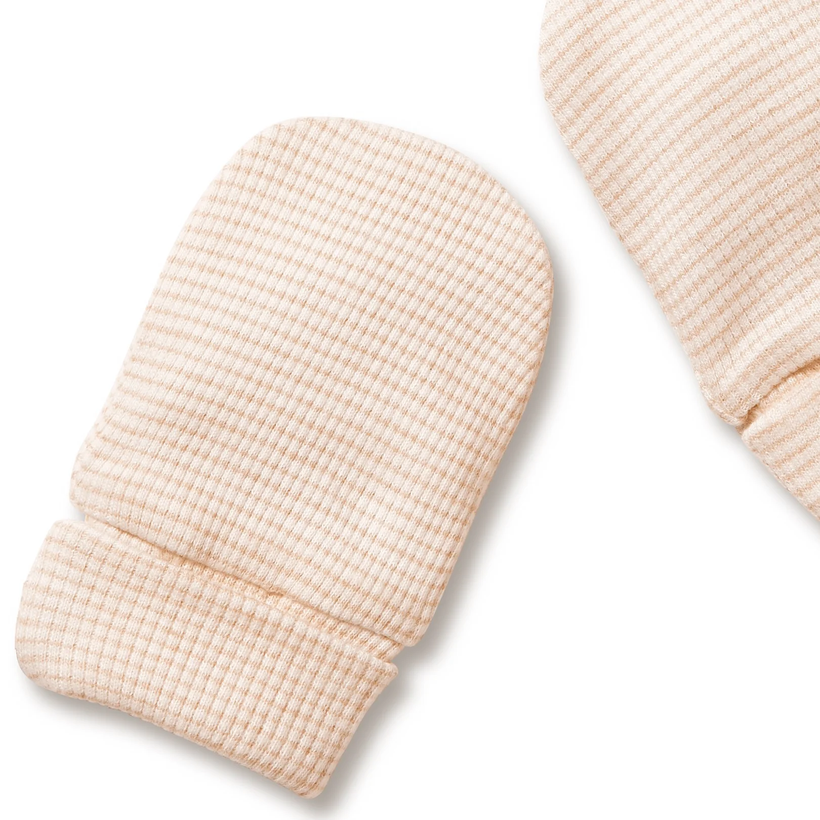 Organic Stripe Rib Mittens Dusk - Image 2