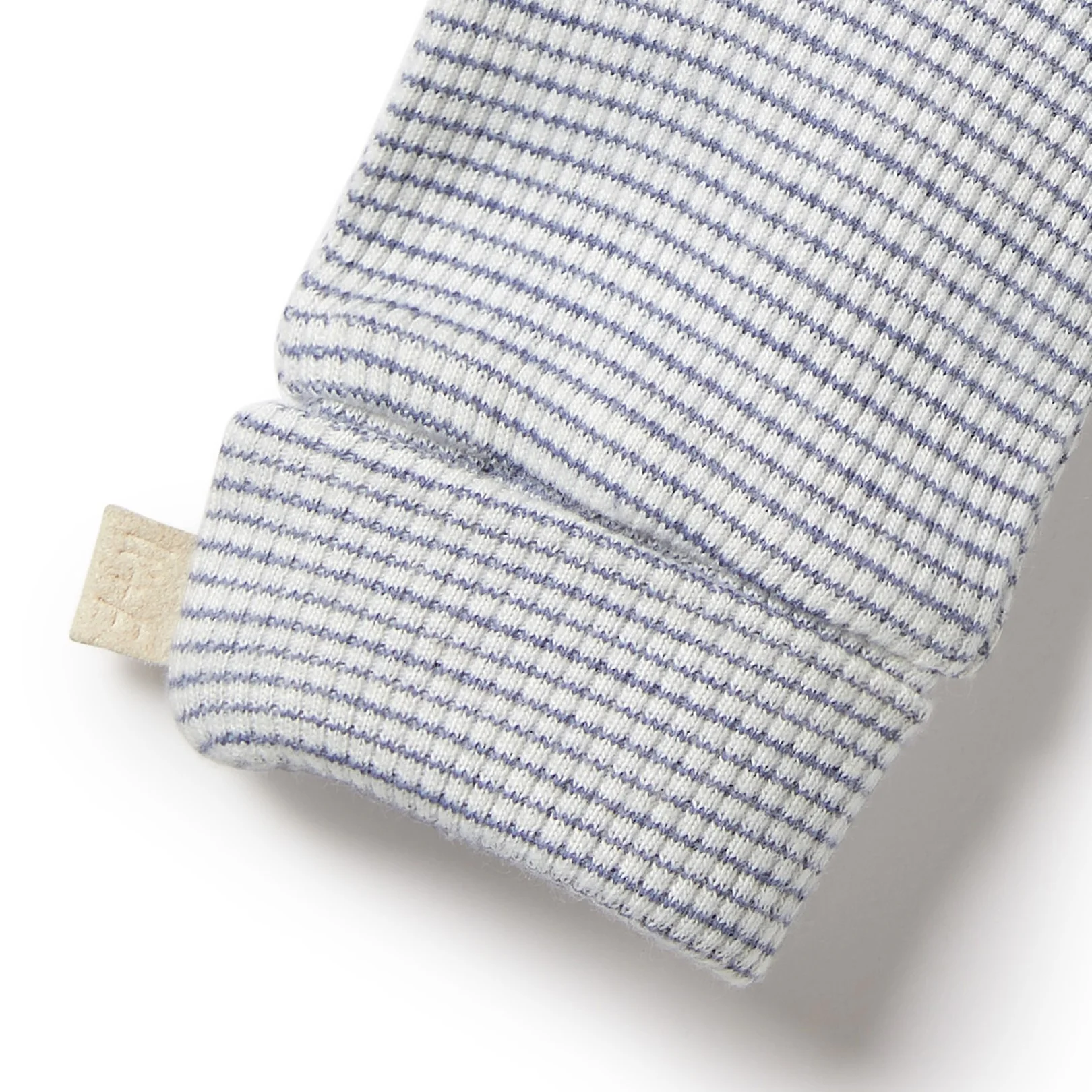 Organic Stripe Rib Mittens Rain Drop - Image 2