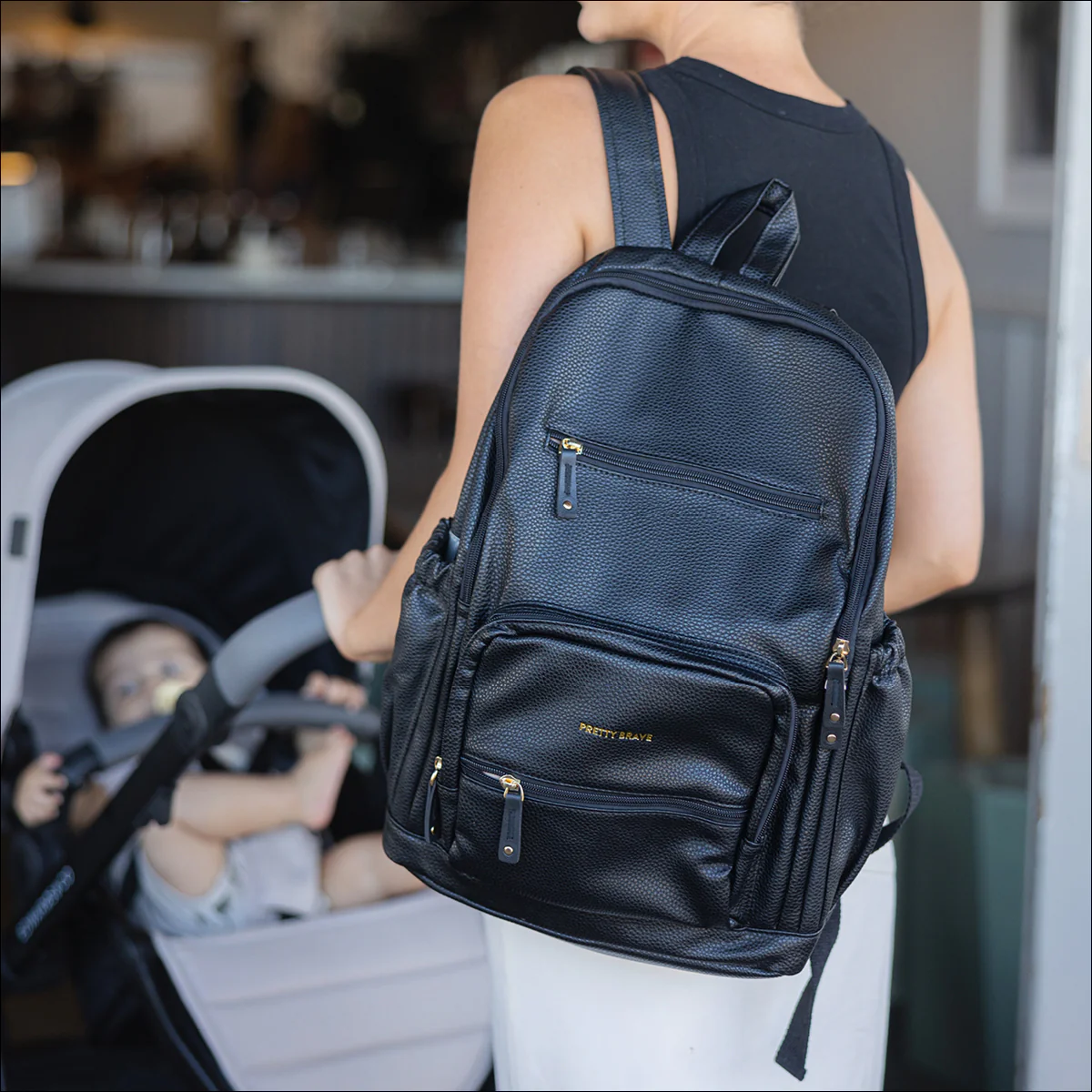 Chloe Backpack - Black Pebble - Image 2