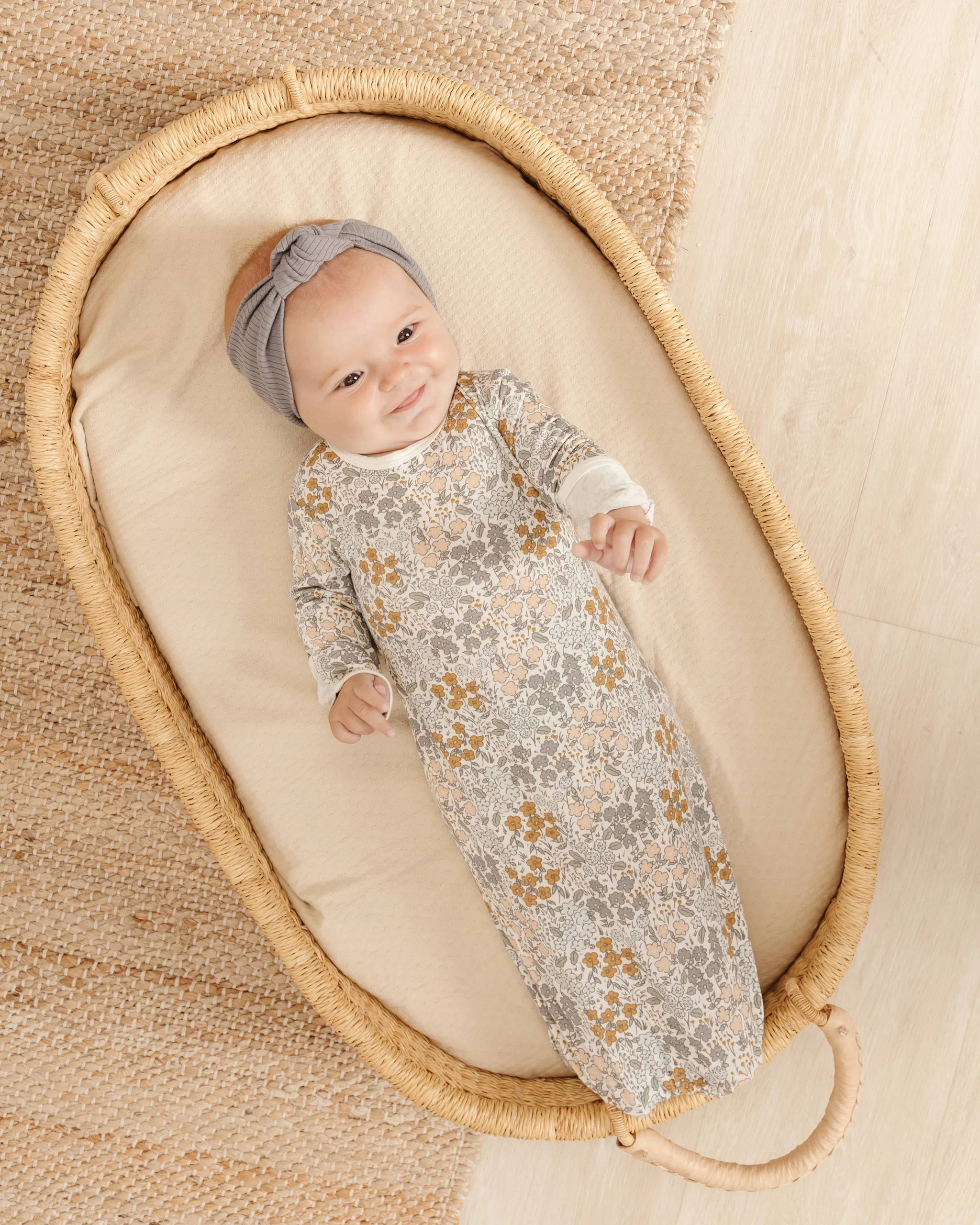 Quincy Mae Bamboo Baby Gown - Garden - Image 3