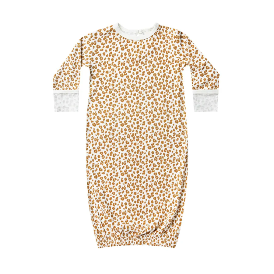 Quincy Mae Bamboo Baby Gown - Cheetah