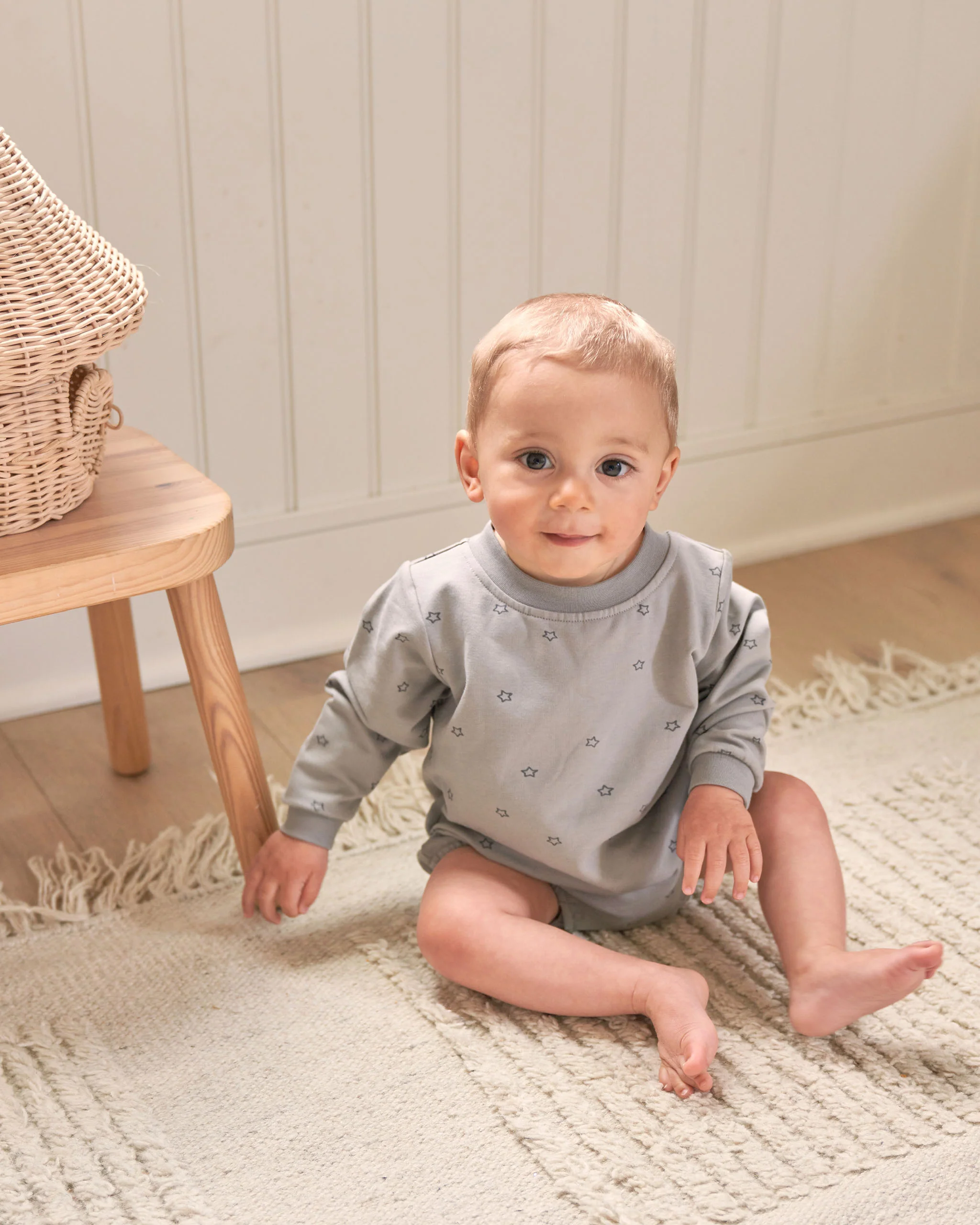 Quincy Mae Crewneck Bubble Romper - Stars - Image 2