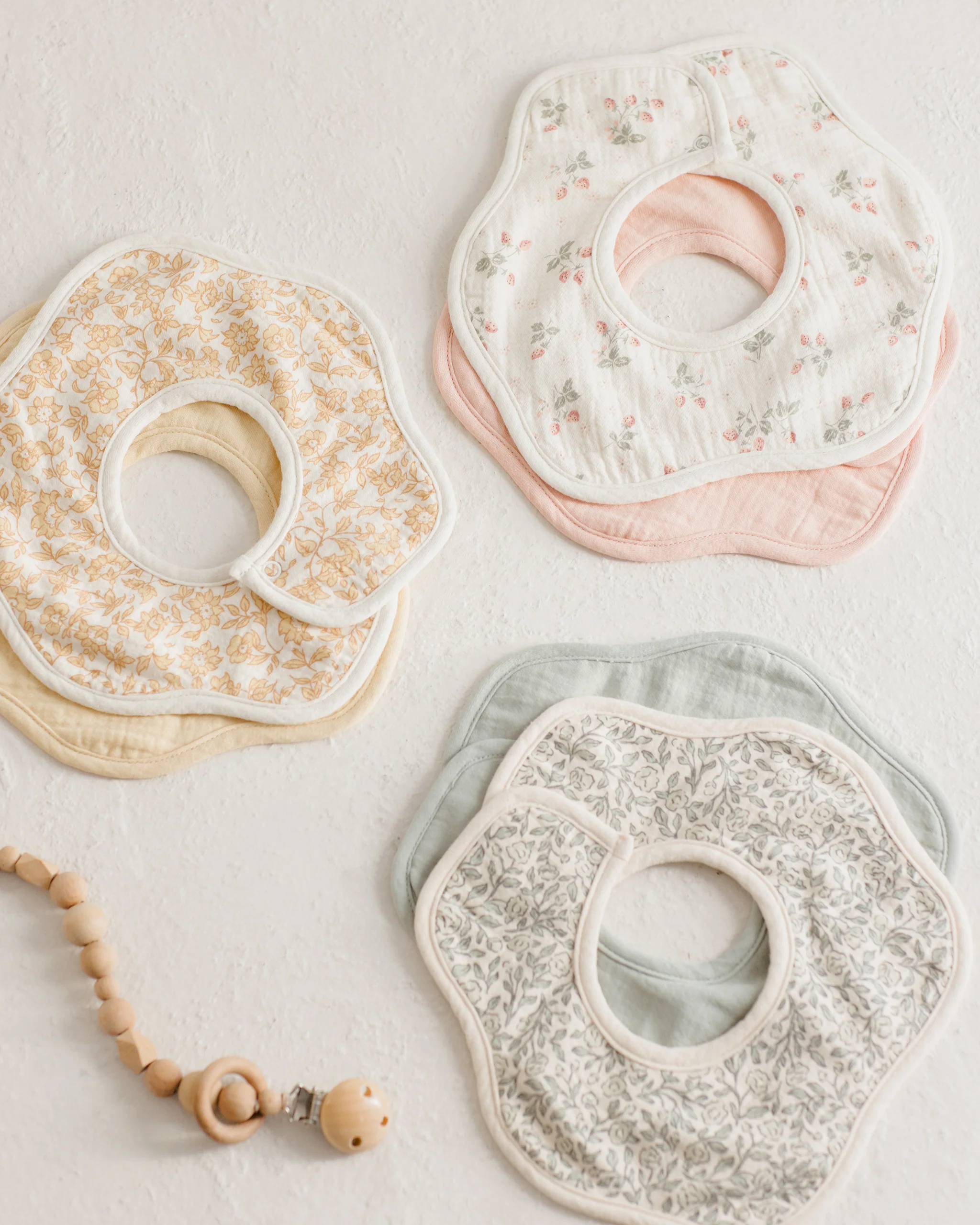Jersey Snap Bib, 2 Pack - Bunnies, Melon - Image 3