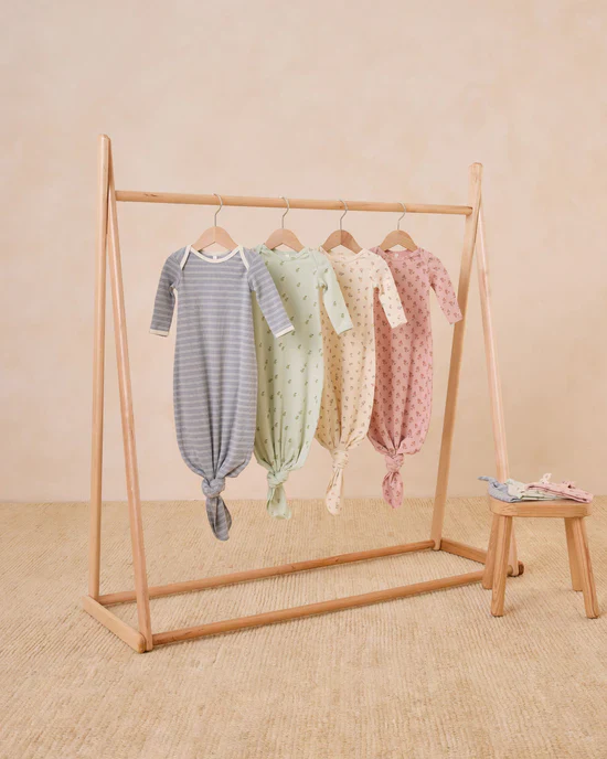 Knotted Baby Gown + Hat Set - Fleur - Image 2