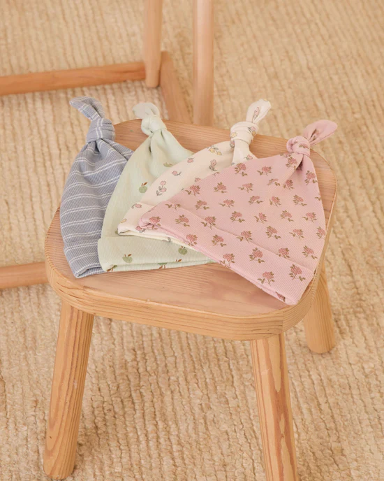 Knotted Baby Gown + Hat Set - Fleur - Image 3