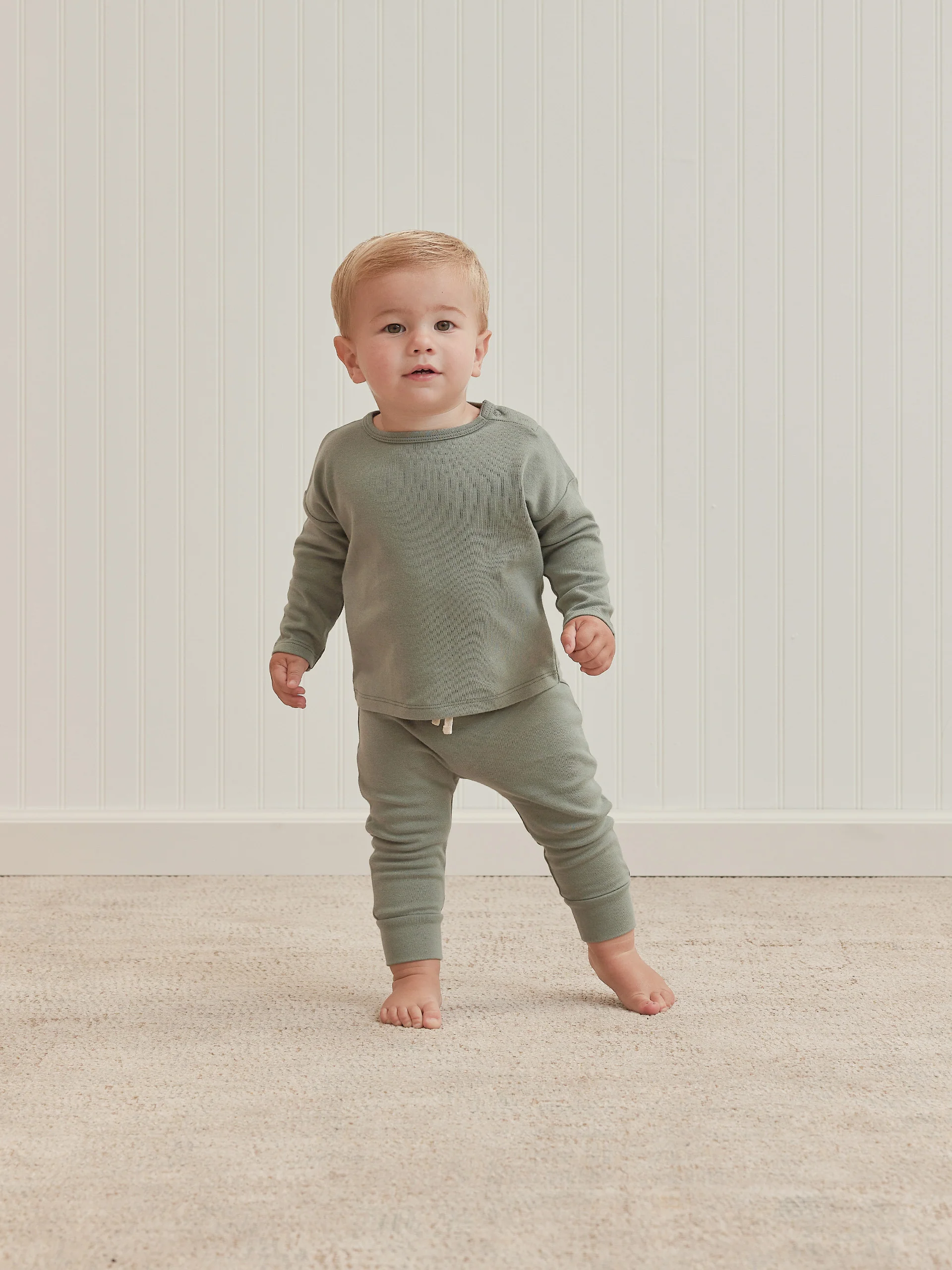 Quincy Mae Long Sleeve Tee | Sea Green - Image 2