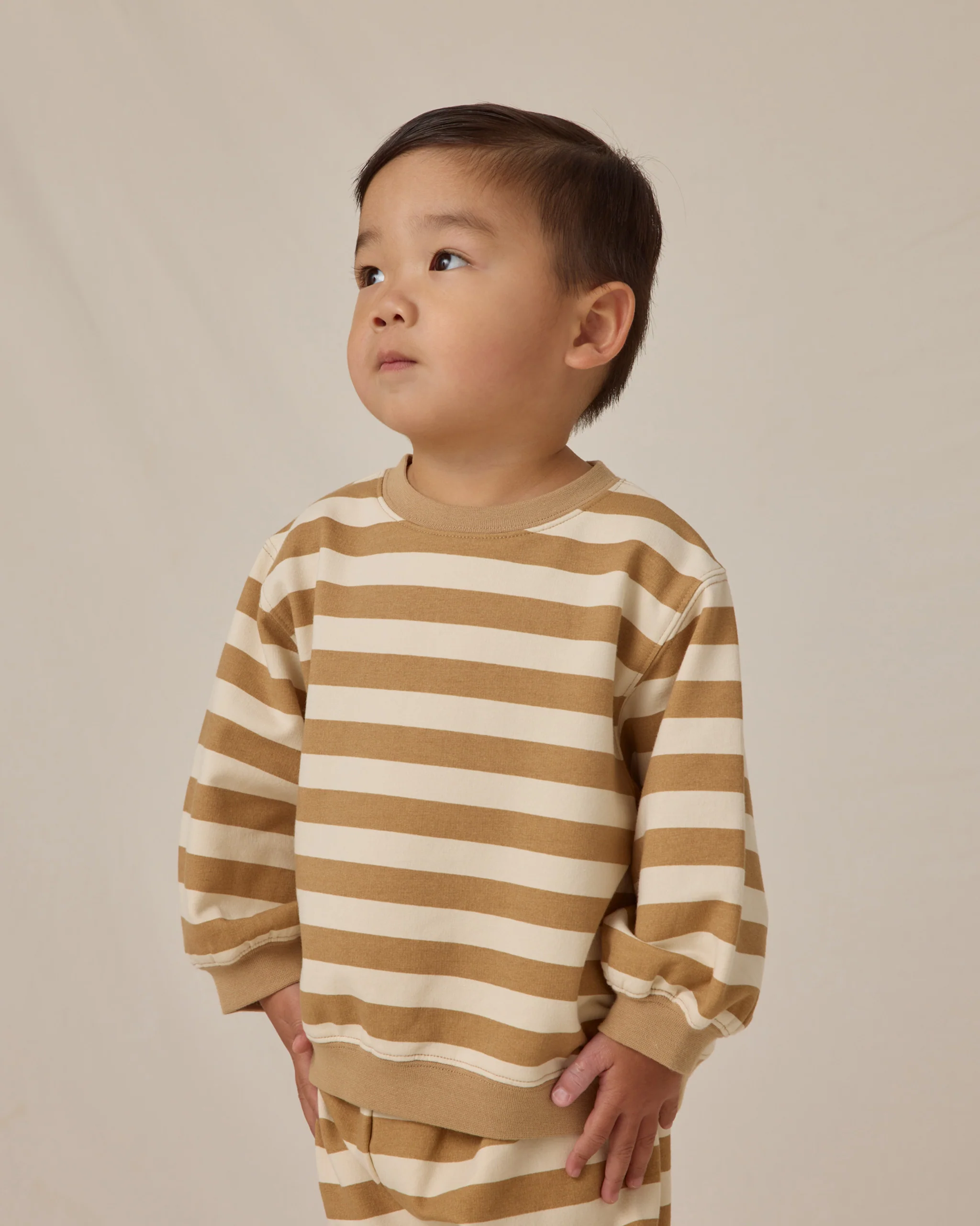 Oversized Crew Sweatshirt - Gold Stripe - Image 2