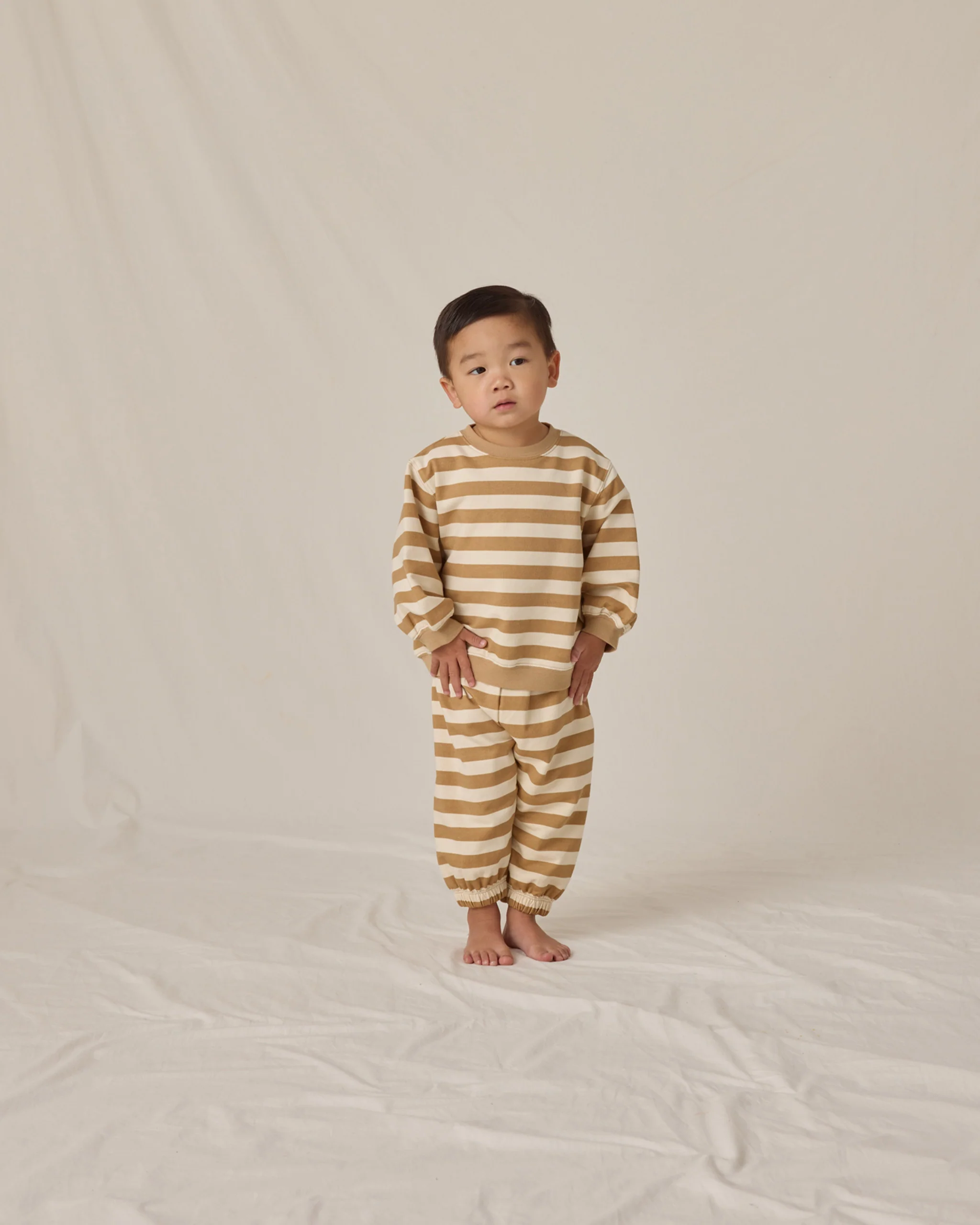 Oversized Crew Sweatshirt - Gold Stripe - Image 3