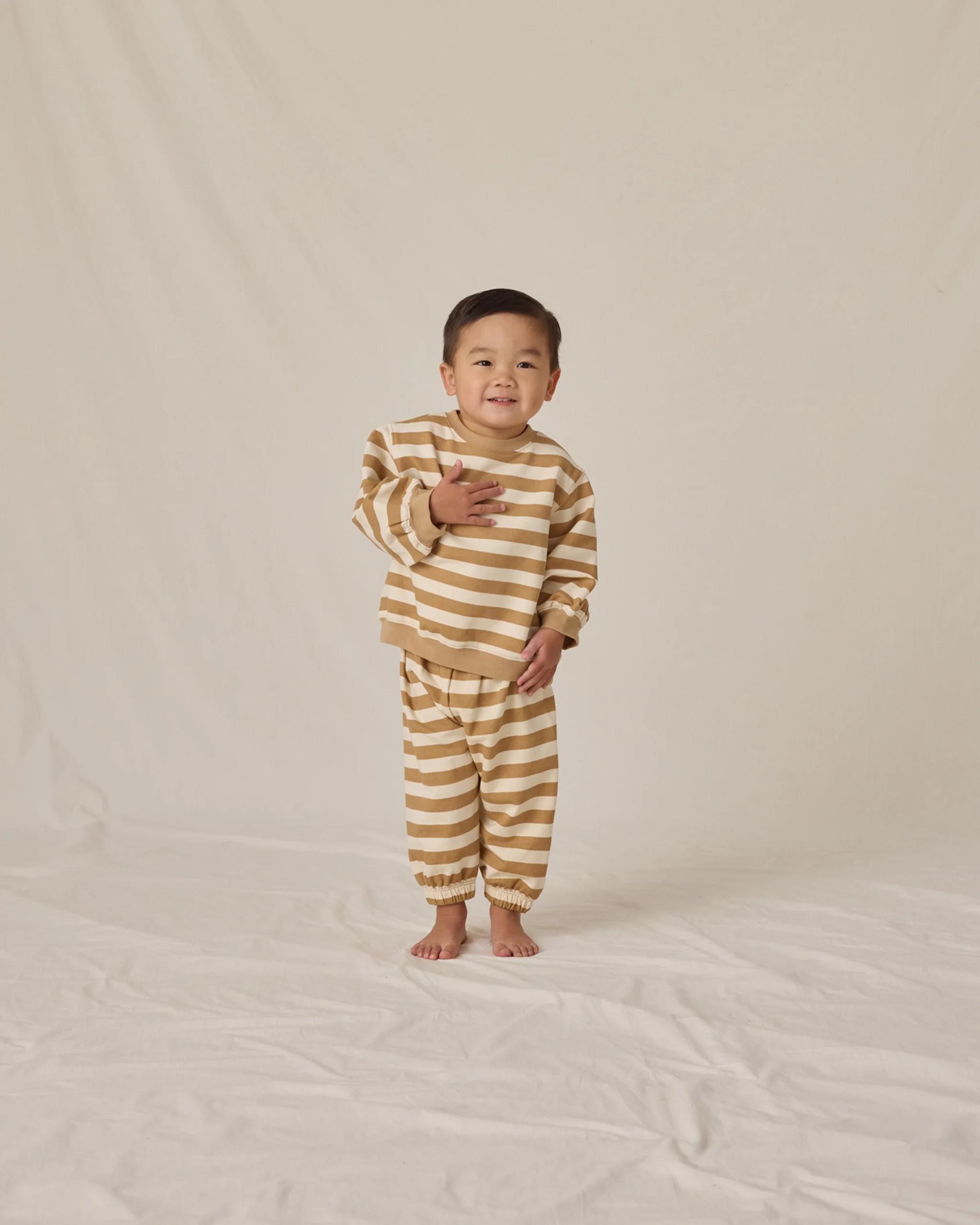 Oversized Crew Sweatshirt - Gold Stripe - Image 4