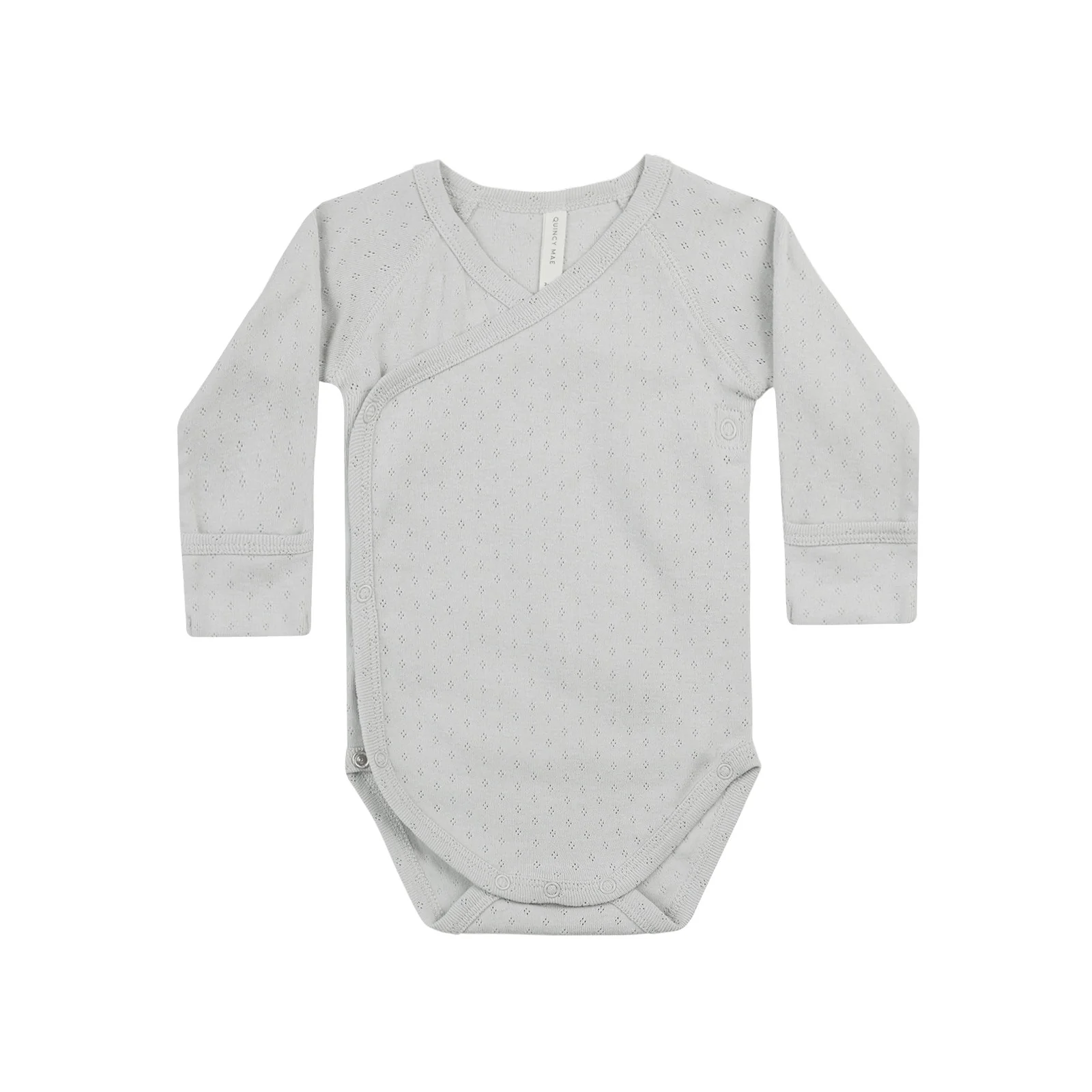 Quincy Mae Pointelle Side Snap Bodysuit - Cloud