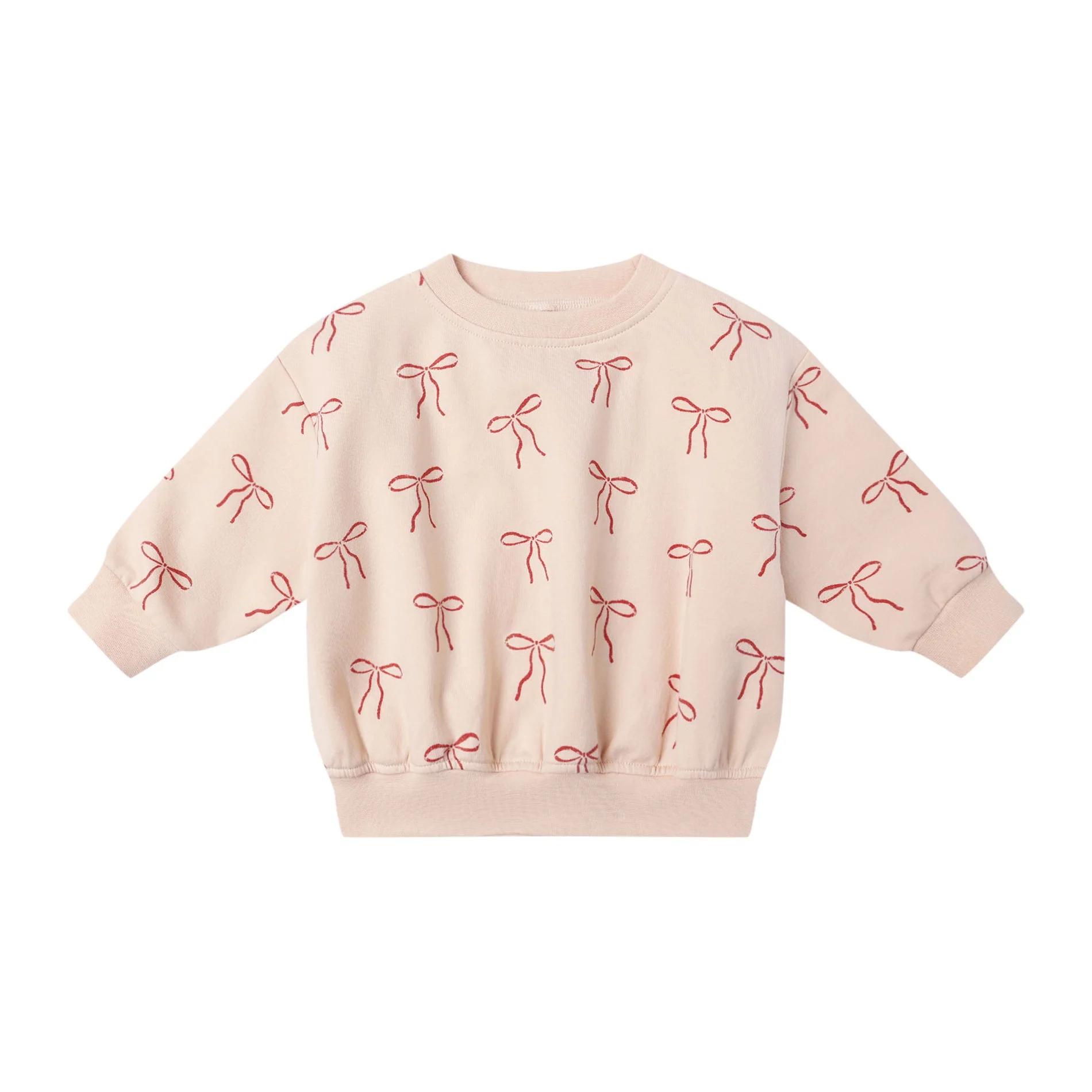 Relaxed Fleece Sweatshirt - Red Bows