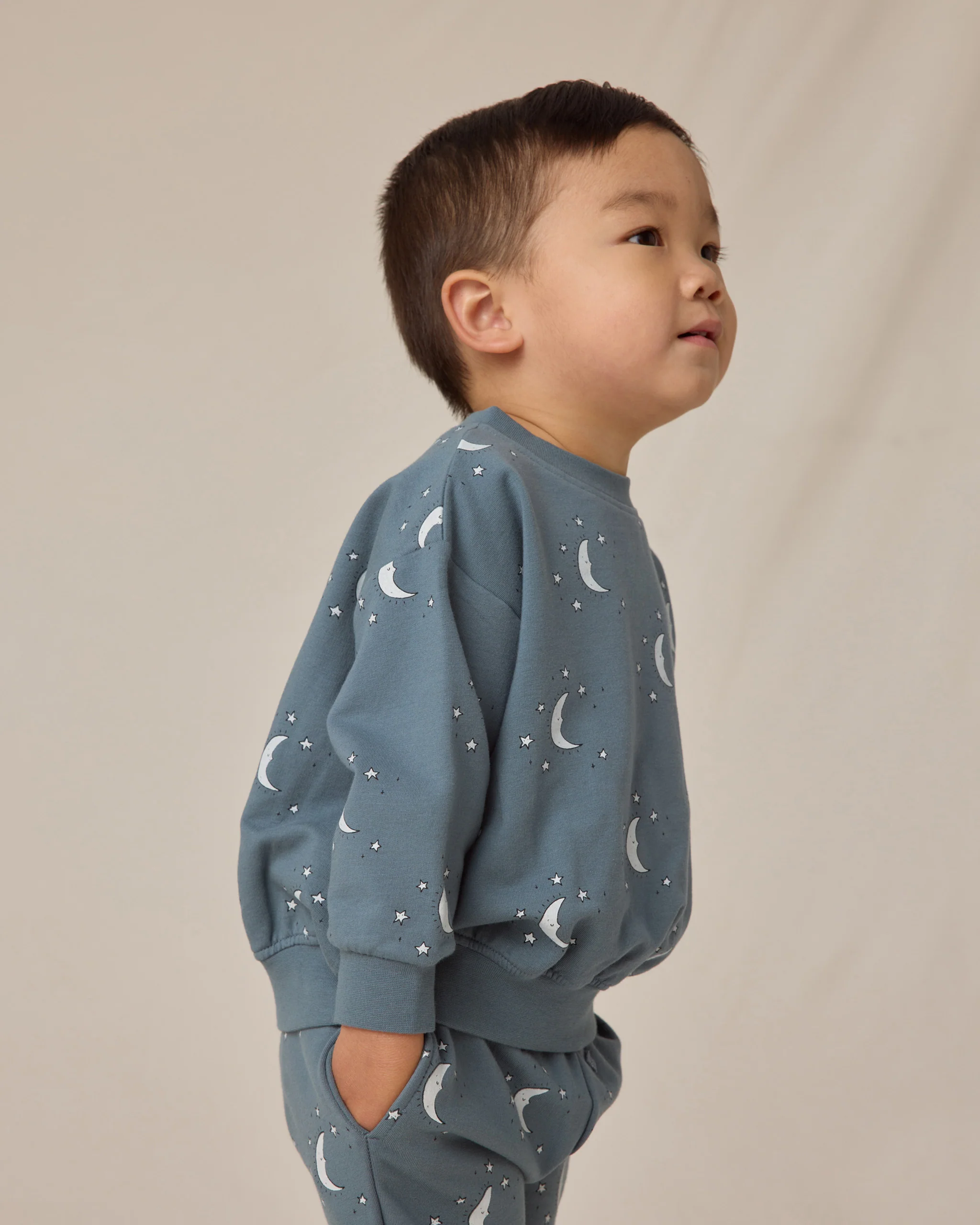 Relaxed Fleece Sweatshirt - Silver Moons - Image 2