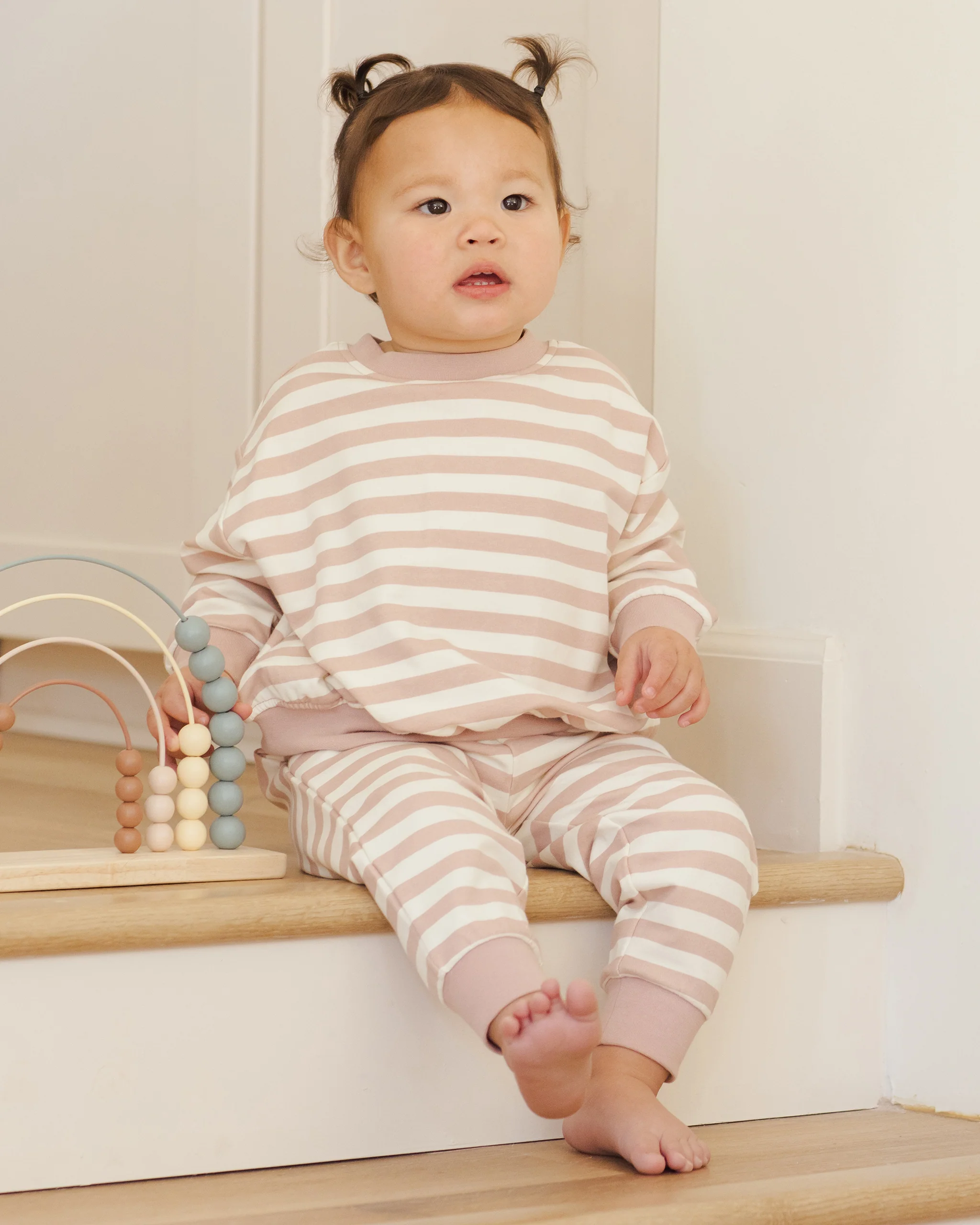 Relaxed Sweatshirt - Pink Stripe - Image 3