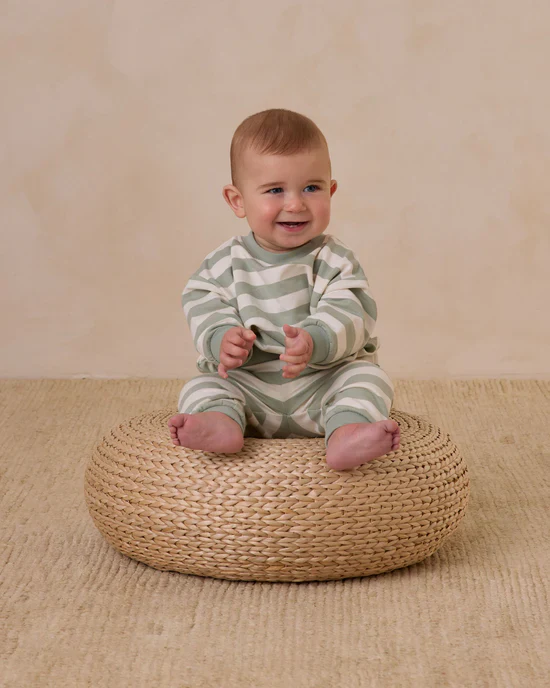 Relaxed Sweatshirt - Sage Stripe - Image 2