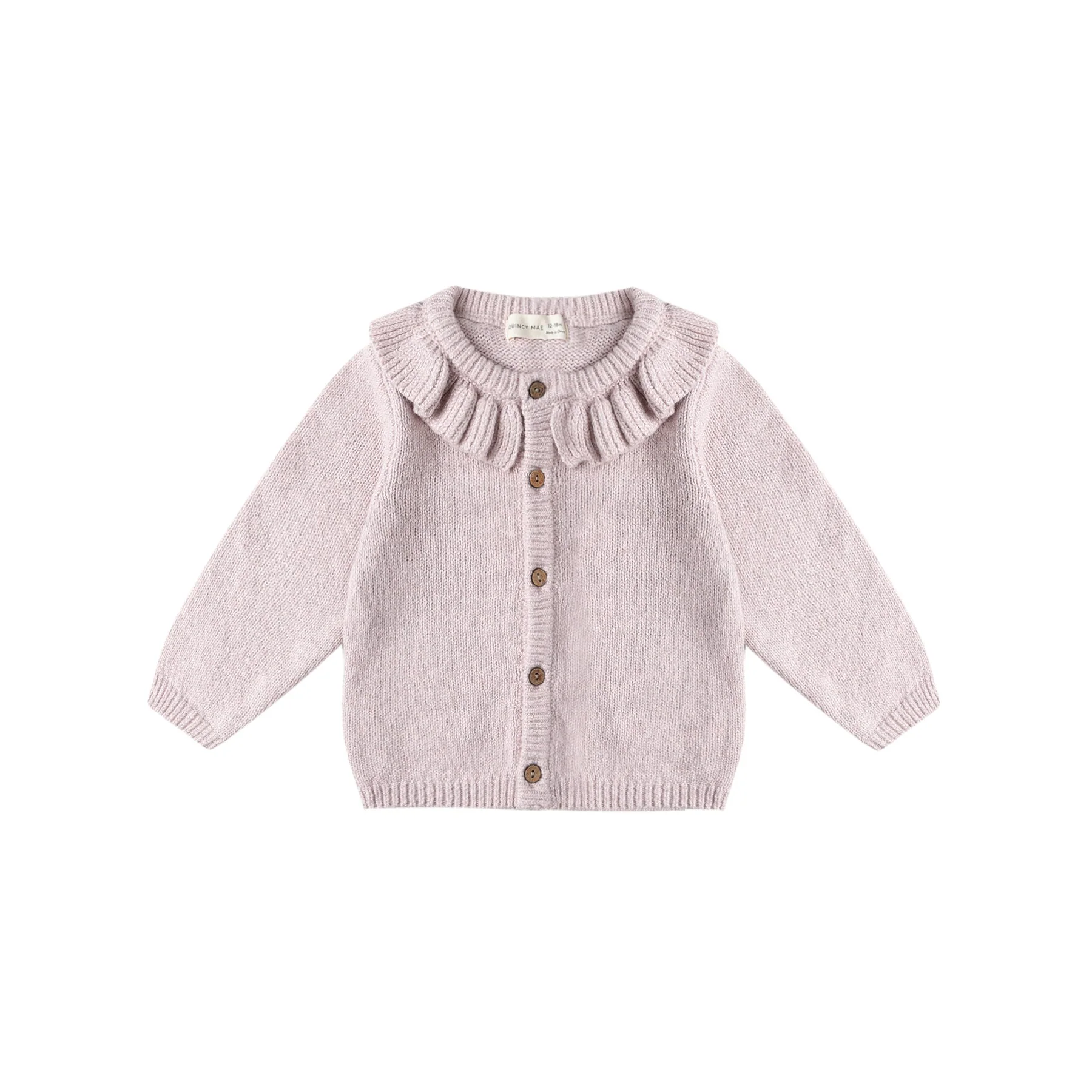 Ruffle Collar Cardigan - Lilac