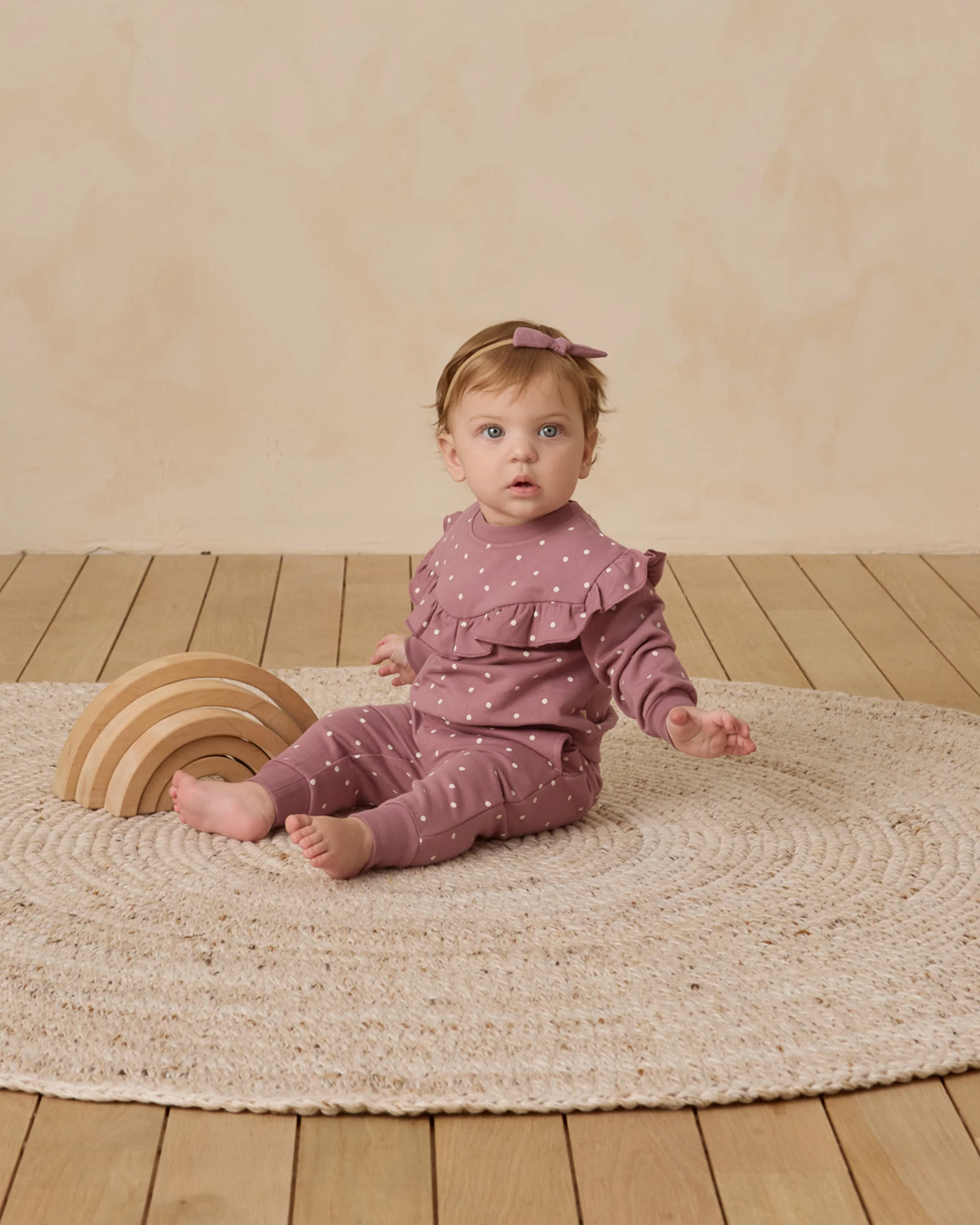 Ruffle Fleece Sweatshirt - Polka Dots - Image 4
