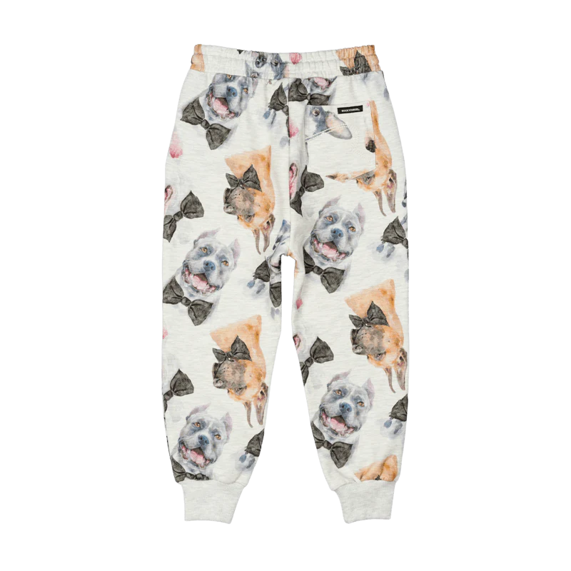 Rock Your Baby Black Tie Pups Trackies - Image 3