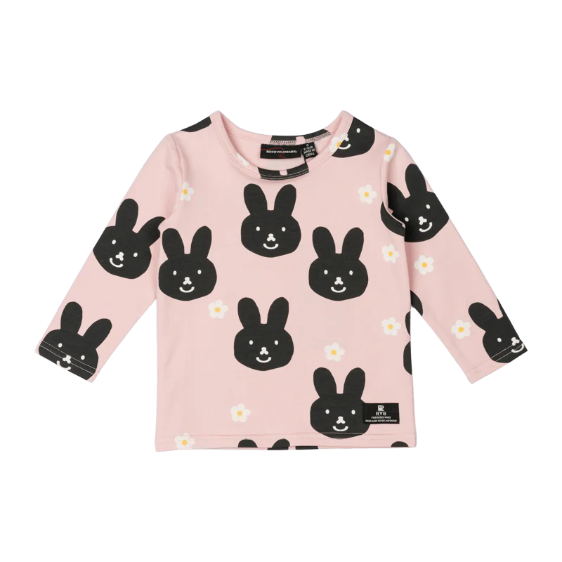 Rock Your Baby Bunny Face Baby Long Sleeve T-Shirt