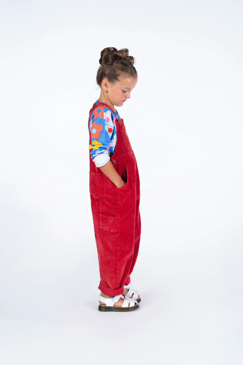 Cord Overalls - Red - Image 4