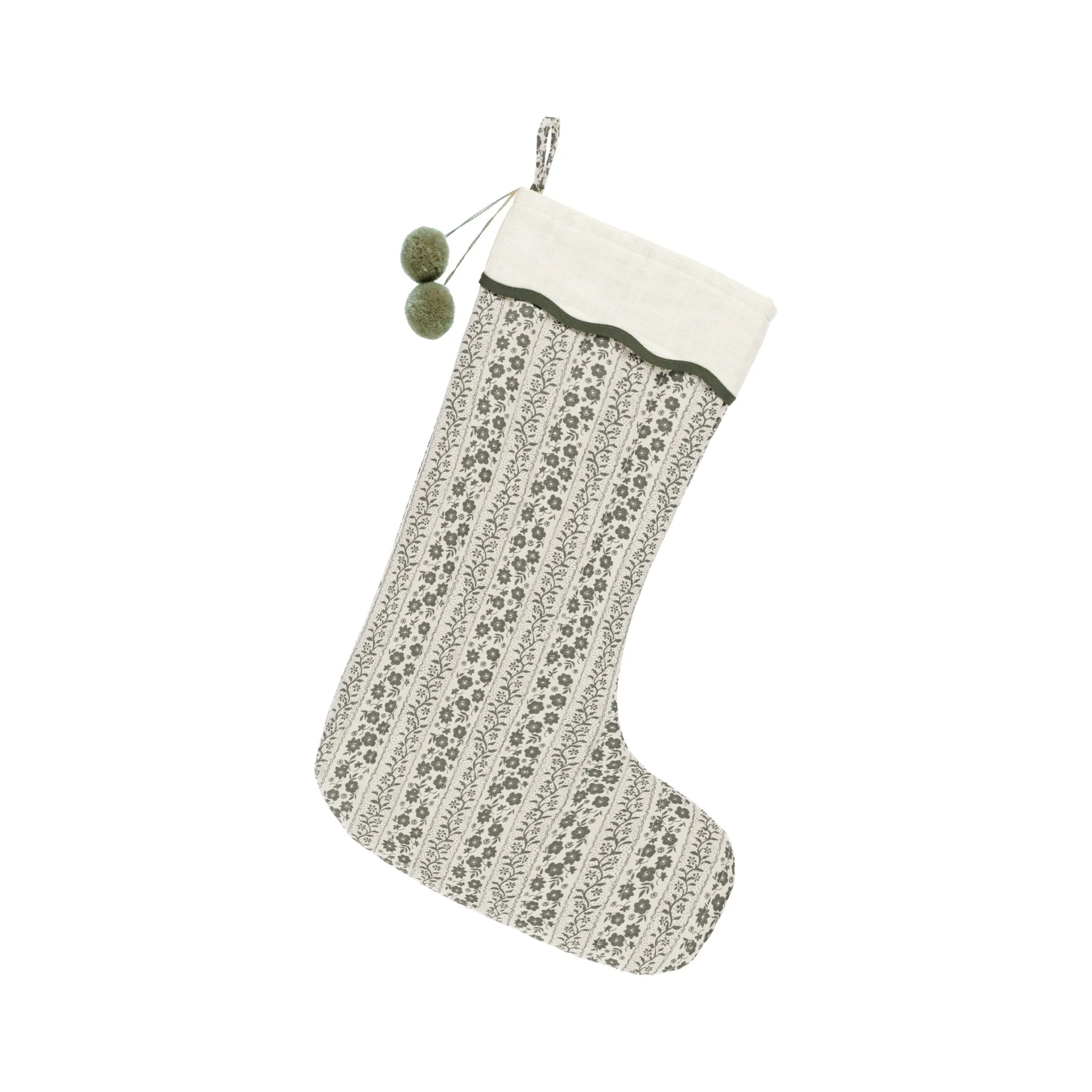 Christmas Stocking - Green Vines