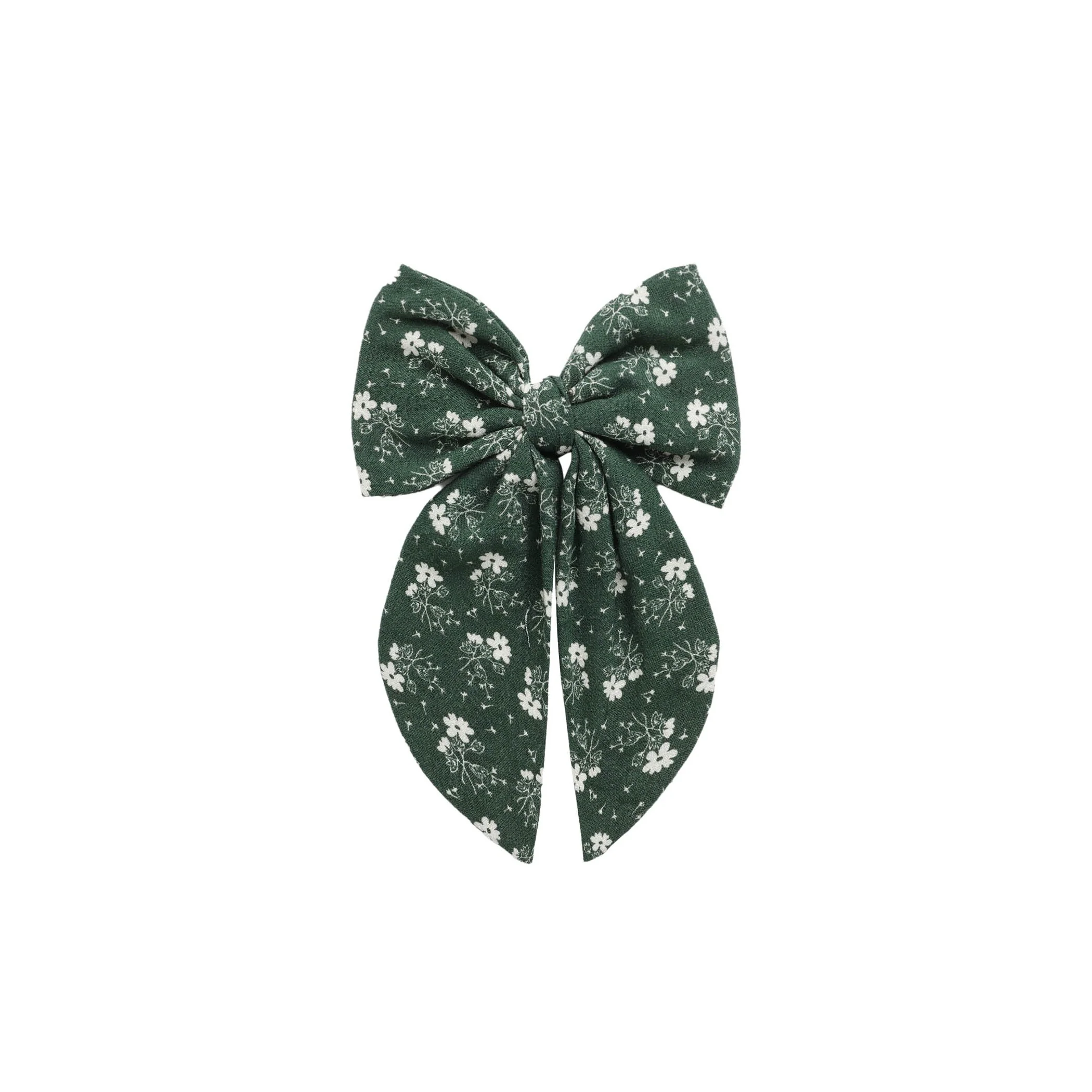Oversized Bow - Green Ditsy