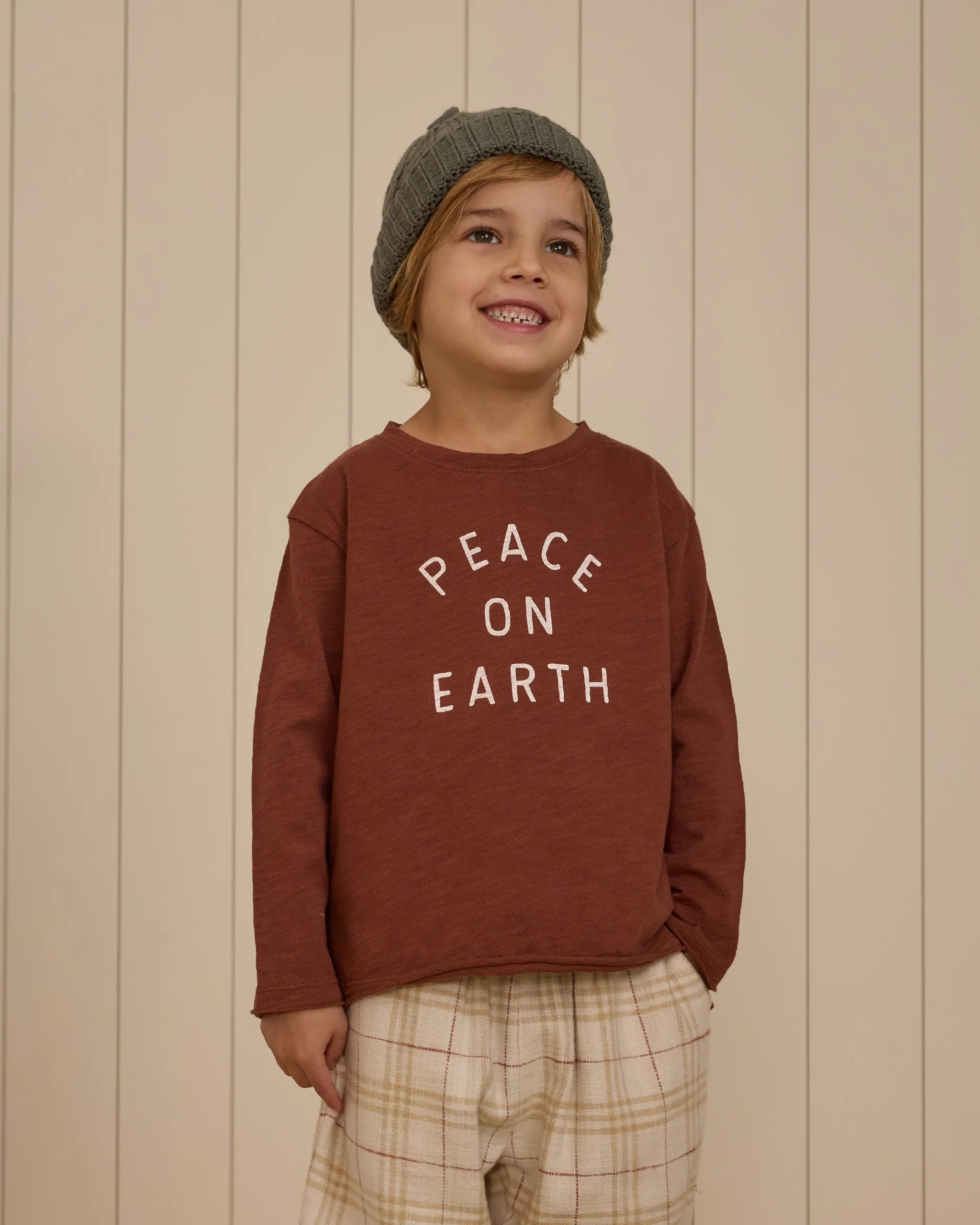 Rylee + Cru Raw Edge Long Sleeve Tee - Peace On Earth - Image 6