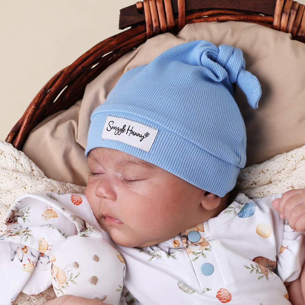 Bluebell Ribbed Organic Knotted Beanie - Image 2